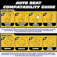 Vista 7 de LINGVIDO - Fundas de piel sintética para asientos de automóvil, protector deportivo e impermeable, ajuste universal para automóviles y camionetas