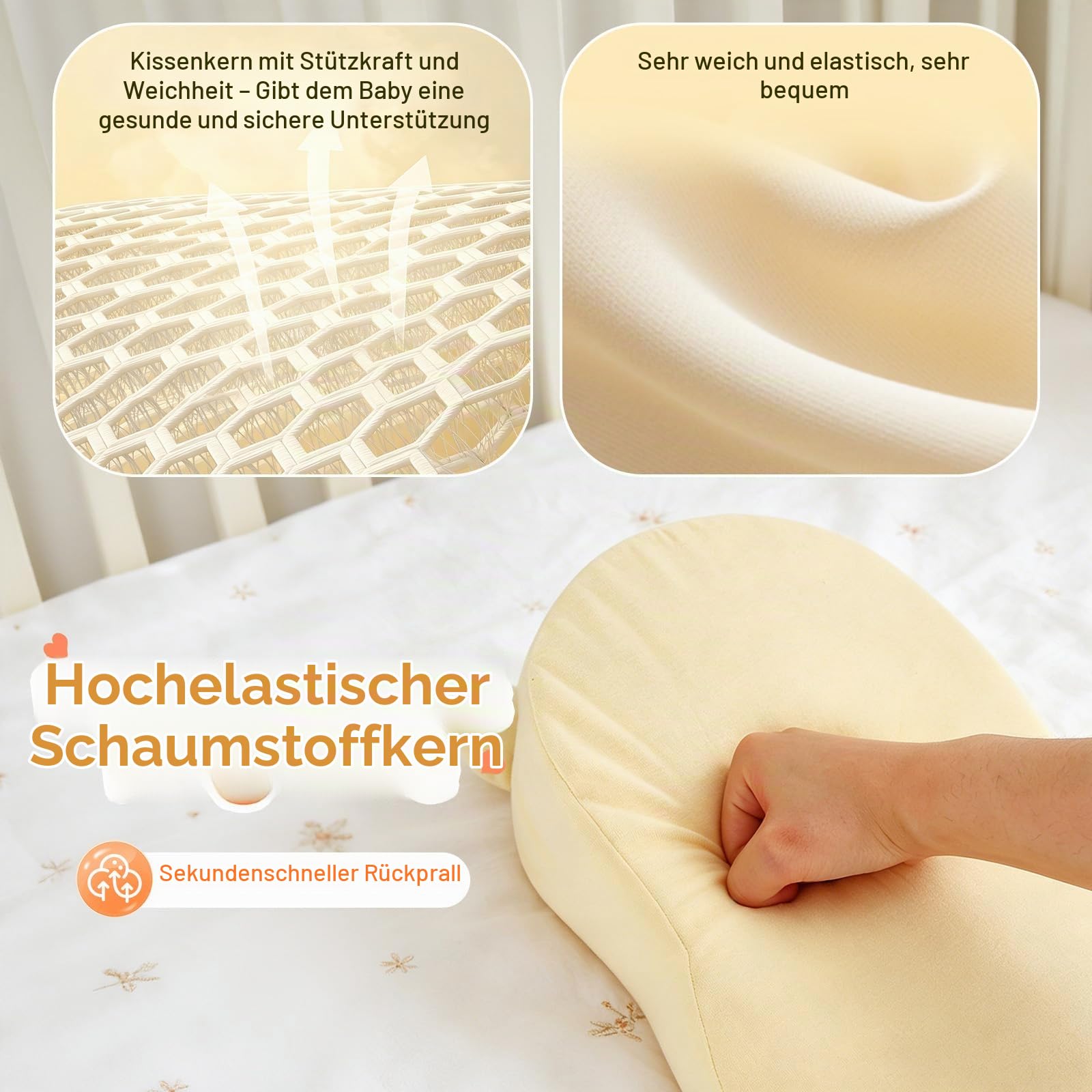 Stillkissen Stillkissenbezug, Stillkissen Anti-Reflux & Spuckschutz, Abnehmbares Kissen für die Flaschenfütterung mit verstellbarem Gurt, für Neugeborene von 0 bis 12 Monaten