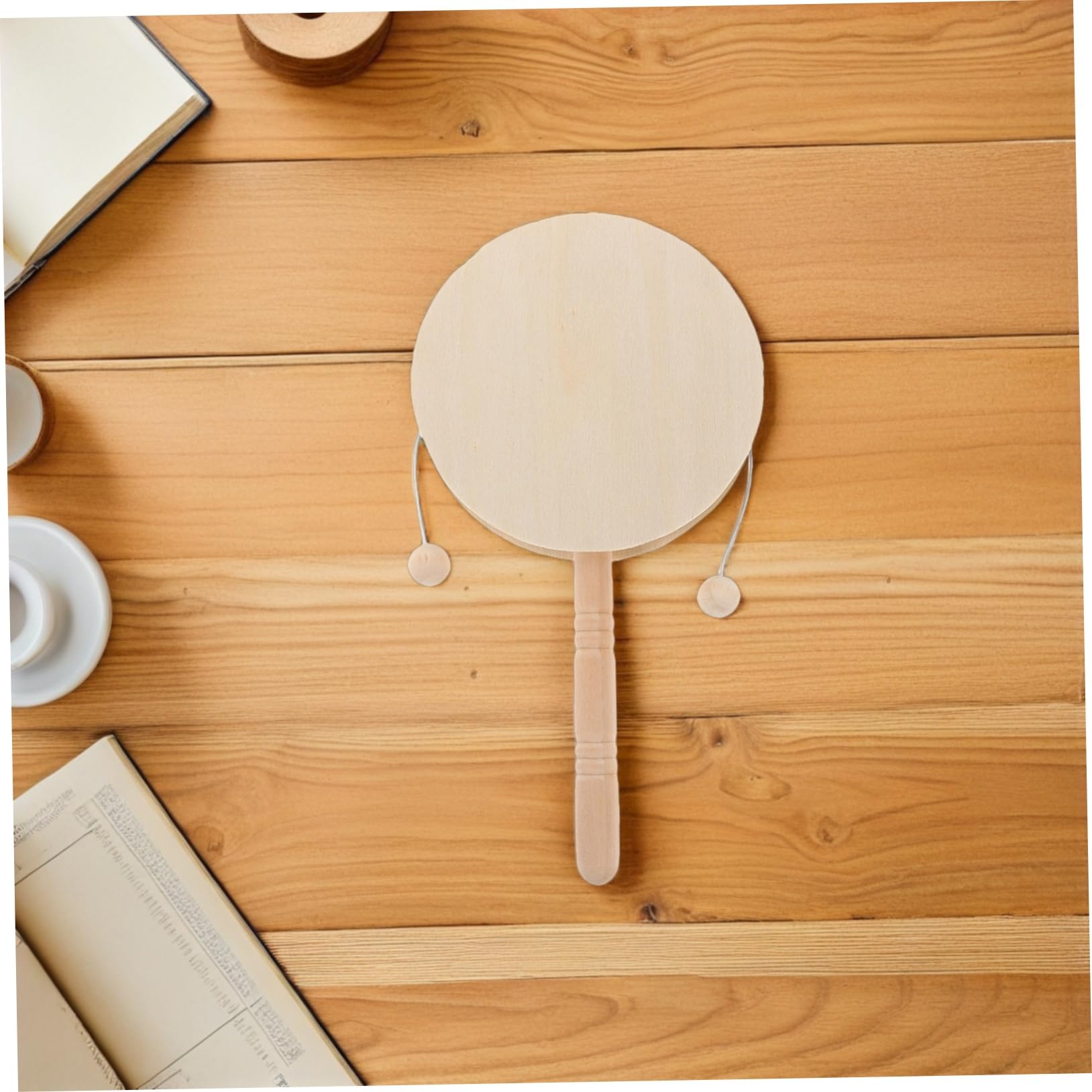 10stücke Junge Mädchen DIY Holz Rasseltrommel Rund Unbemalt Percussion Instrumente Zum Bemalen Musikalisches Kinderspielzeug Für Vorschule Kreatives Bastelprojekt