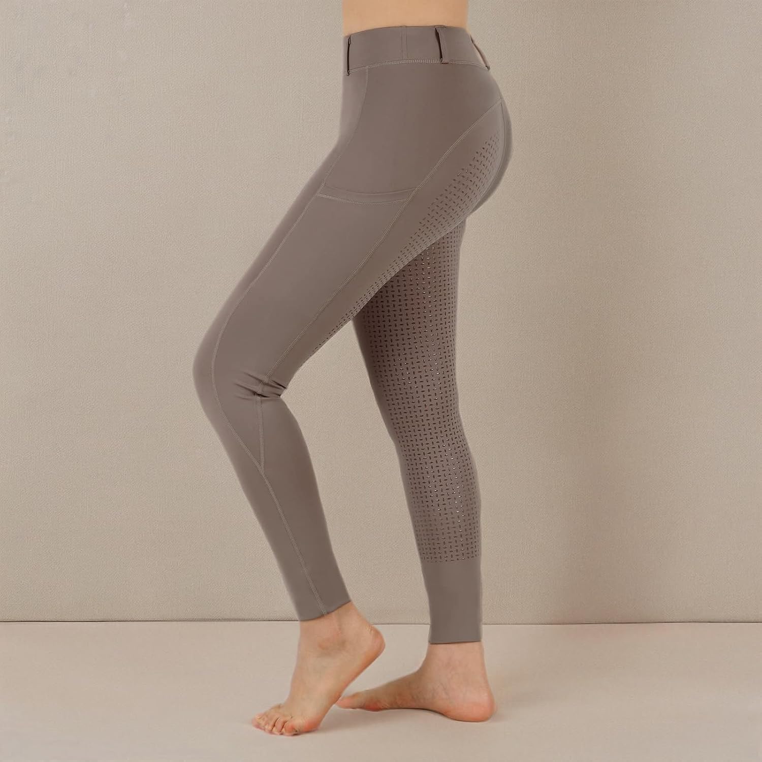 Women Riding Tights Pockets,Women Training Breeches Pants with Silicone Grip