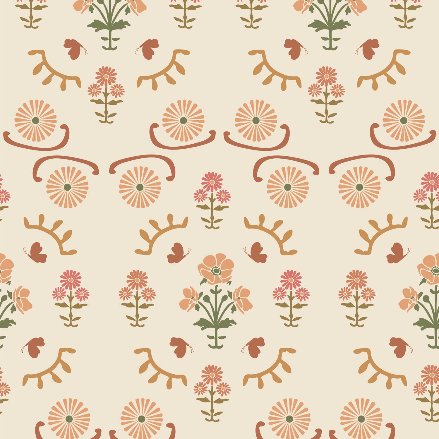 Photo 1 of LUKUUI 17.3" x 196.8" Boho Floral Peel and Stick Wallpaper Retro Daisy Flower Contact Paper for Cabinets Self Adheisve Vintage Wallpaper for Bedroom Gilrs Room Cabinets Drawers
