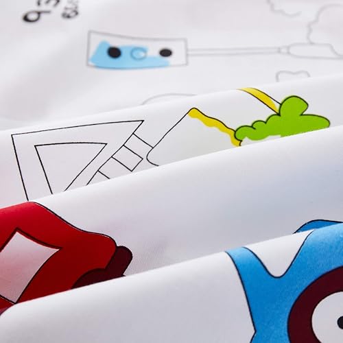 Miniatura 29 de Brandream Sábanas de tamaño individual 100% algodón, juego de sábanas a cuadros blancos y azules con bolsillos profundos de 18 pulgadas Blanco Azul