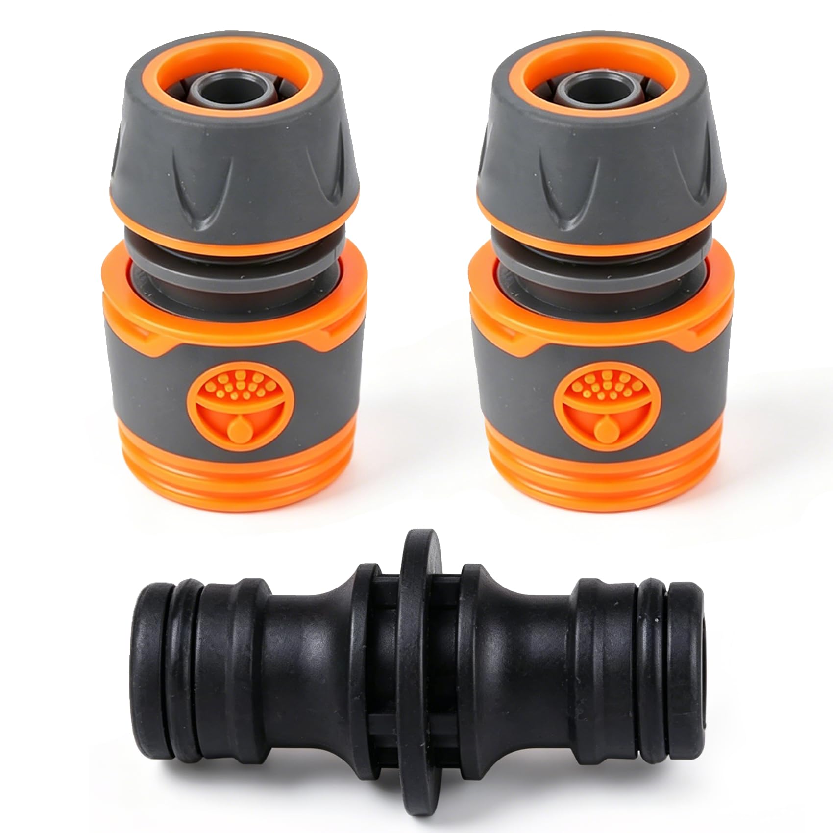 HAFRILY Gardena Hose Coupling Set Hose Connector 1/2 Inch Quick Connection Hose Connection 1/2 Inch for Garden Fittings Quick Change Connection Hose Adapter 3 Pieces