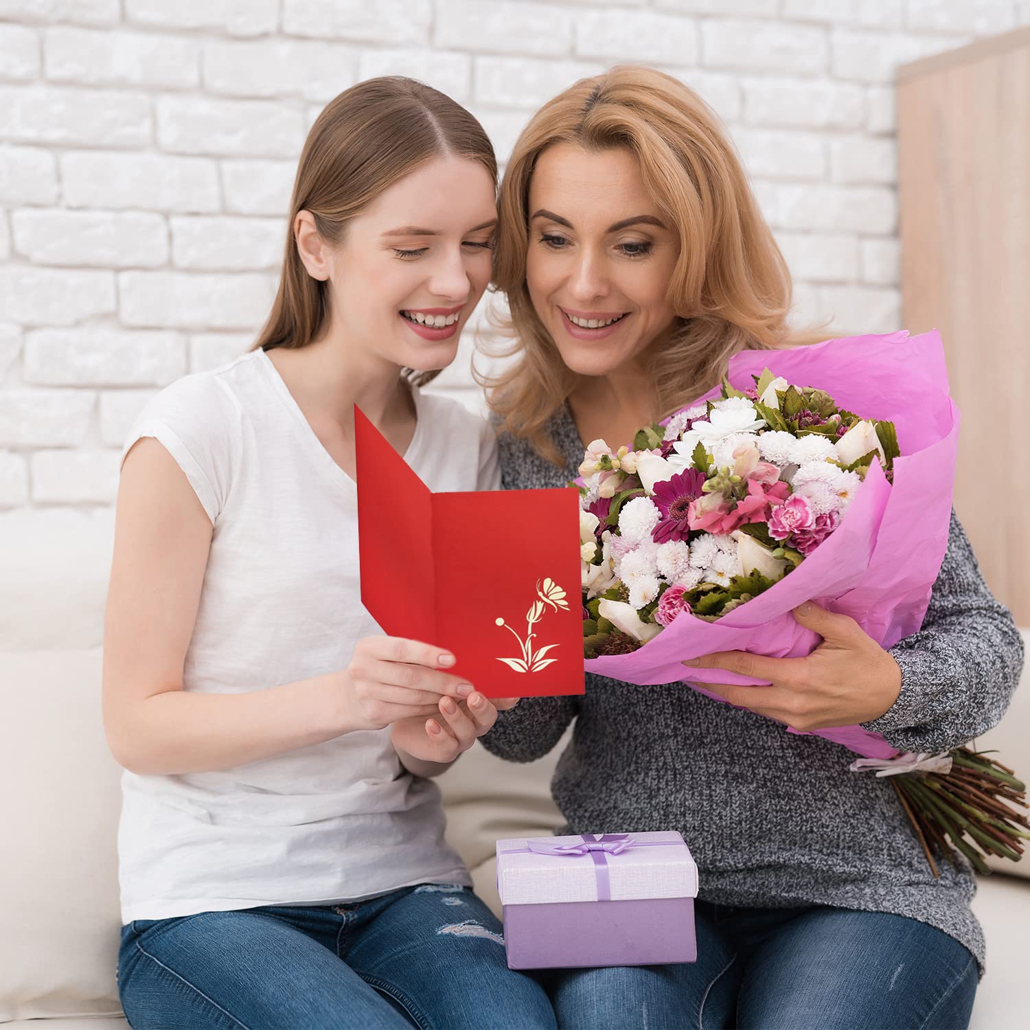 MOKIO® Carte Papillon Pop-Up – Fleurs Avec Papillons – Carte Cadeau 3D