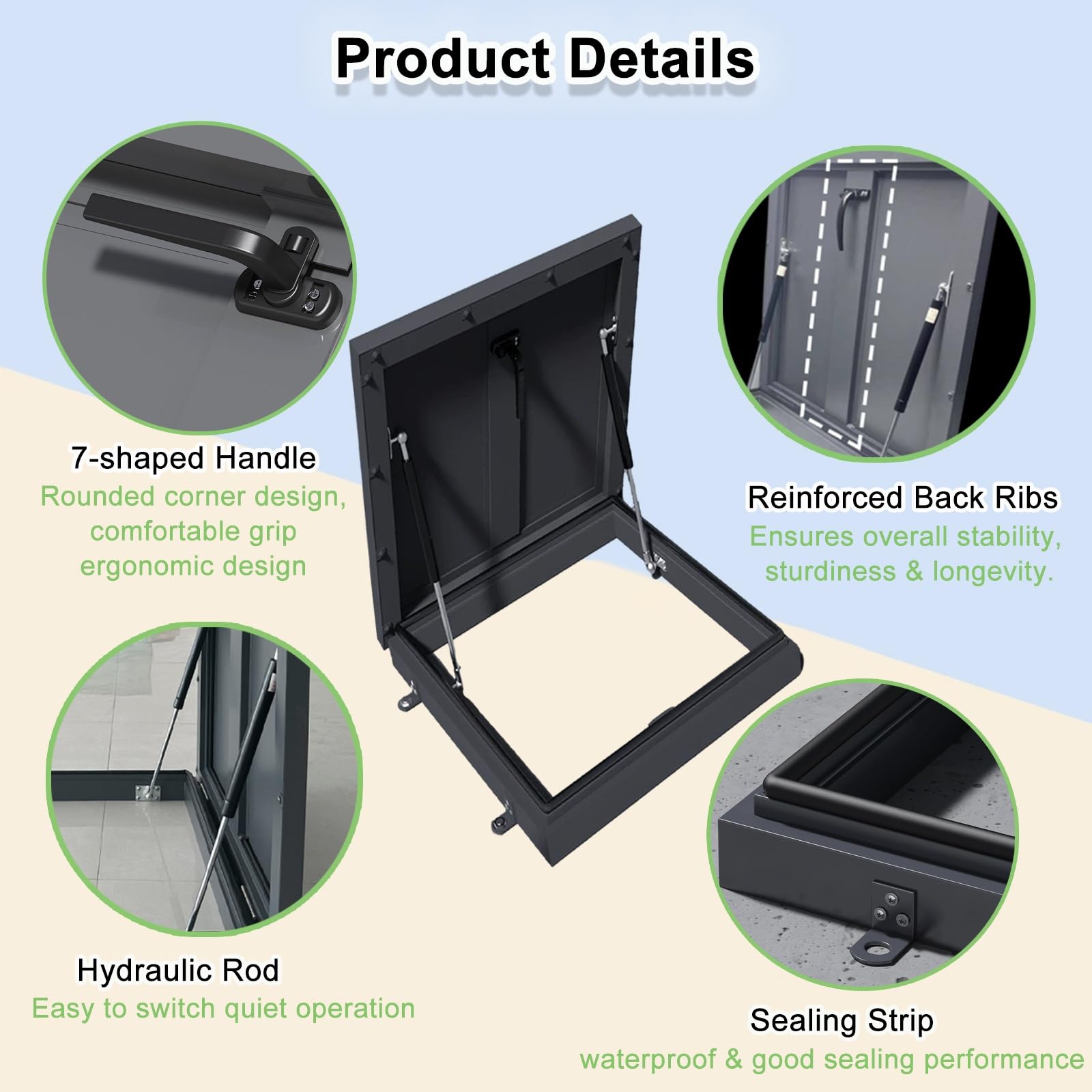 Techo Trampilla de Mantenimiento 20x20-40x40 Pulgadas Puerta de Acceso de Emergencia para Hogar Trampilla de Techo Seguridad y Fácil Instalación (56x66cm/22x26)