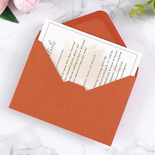 Miniatura 8 de PONATIA Paquete de 50 sobres A4, sobres de 4 14 x 6 18 pulgadas, color naranja quemado, perfectos para tarjetas de regalo, tarjetas de detalles de