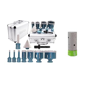 Diamond Core Drill Bits Set - Tile Hole Saw Kit FACHLICH Diamond Finger Bit 25mm Granite Milling Bit 1" for Enlarging Shaping Granite Marble