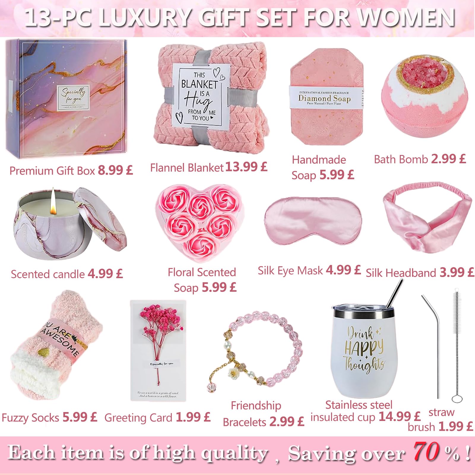 Coffret Cadeau Femme Personnalisé,Coffret Cadeau Femme Anniversaire,Idée De Cadeau Pour Les Fêtes,Idées De Cadeaux D'anniversaire Pour Maman, Petite Amie, Sœur, Collègue