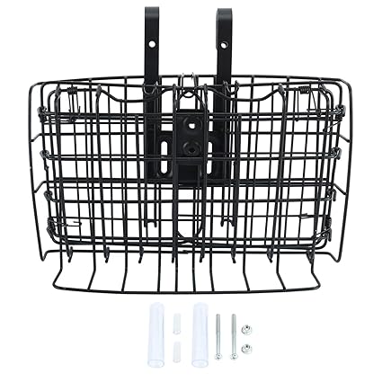 Yaesport Folding Rear Bike Basket Wire Mesh Fold-Up Detchable Front Bag Rear Hanging Bike Basket Bicycle Bag Cargo Rack for Mountain Bike Accessories Bike Frame Basket 1 Pack