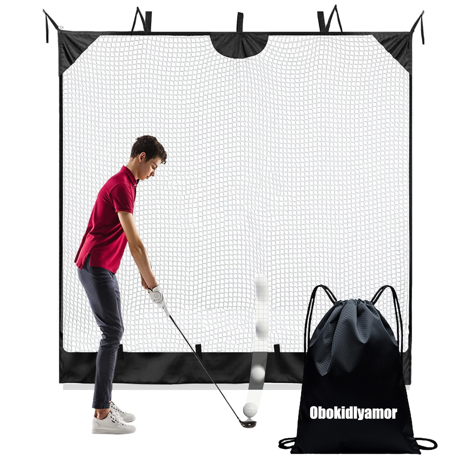 Obokidlyamor Golf Hanging Net for Hitting nets, Golf Training Net for Pitching and Driving Practice;Baseball Softball Sport Backstop Netting Barrier for Indoor Outdoor