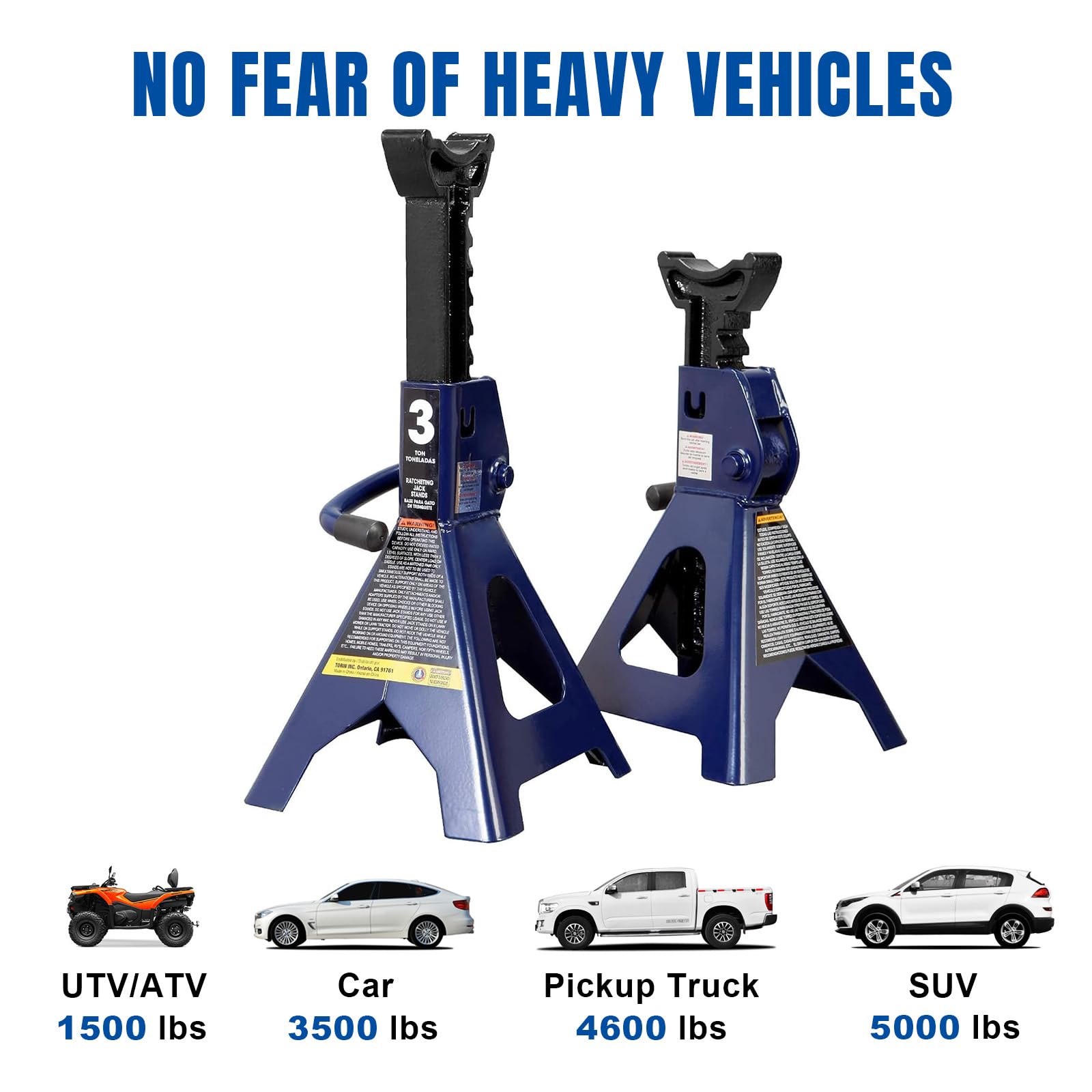 Amazon.com: TCE AT43202U Torin Steel Jack Stands: 3 Ton (6,000 lb