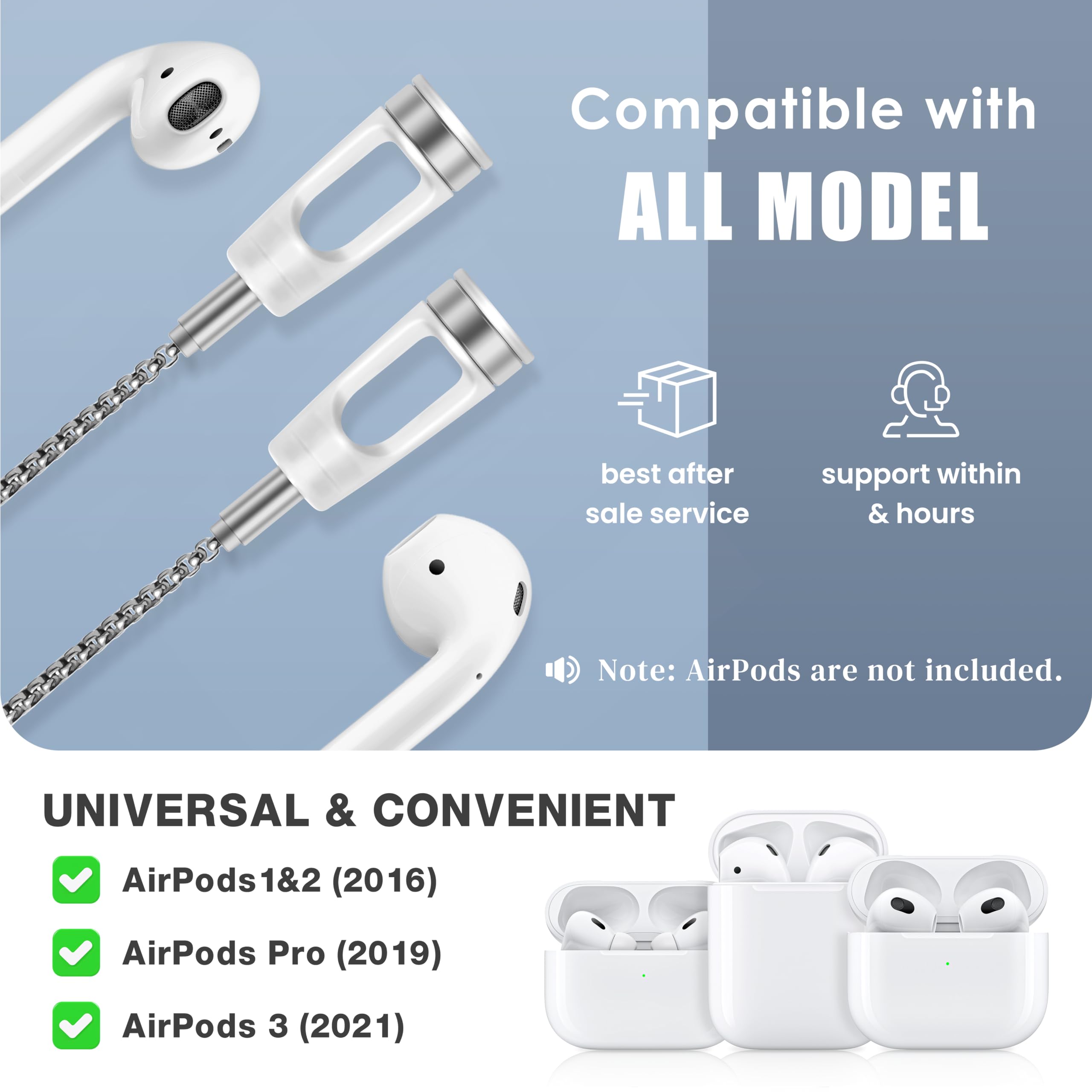 Cinghia da collo anti-smarrimento per Airpods O Oro/Argento