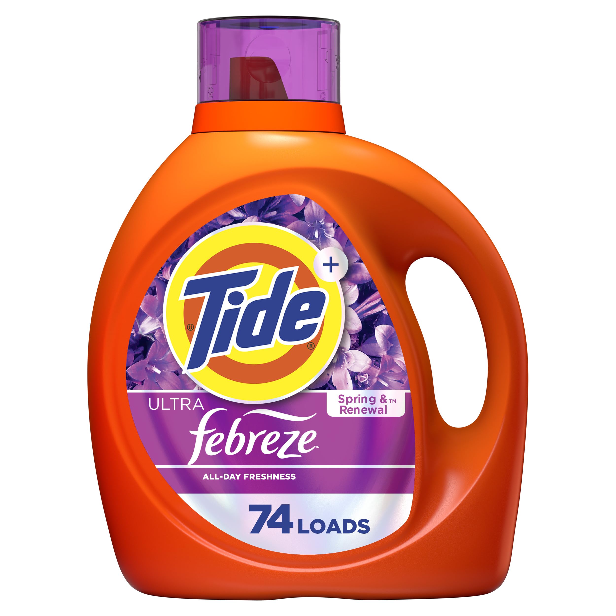 Tide Ultra Febreze Liquid Laundry Detergent Spring and Renewal scent 105 fl oz 74 Loads Laundry Detergent Liquid