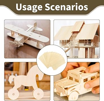 12 Pack Balsa Wood Sheets, 200x100x1.5mm Thin Plywood Sheets for DIY Crafts, Model Making, Art Projects, Painting, Engraving, and School Projects, Ideal for Woodworking and Sculpture