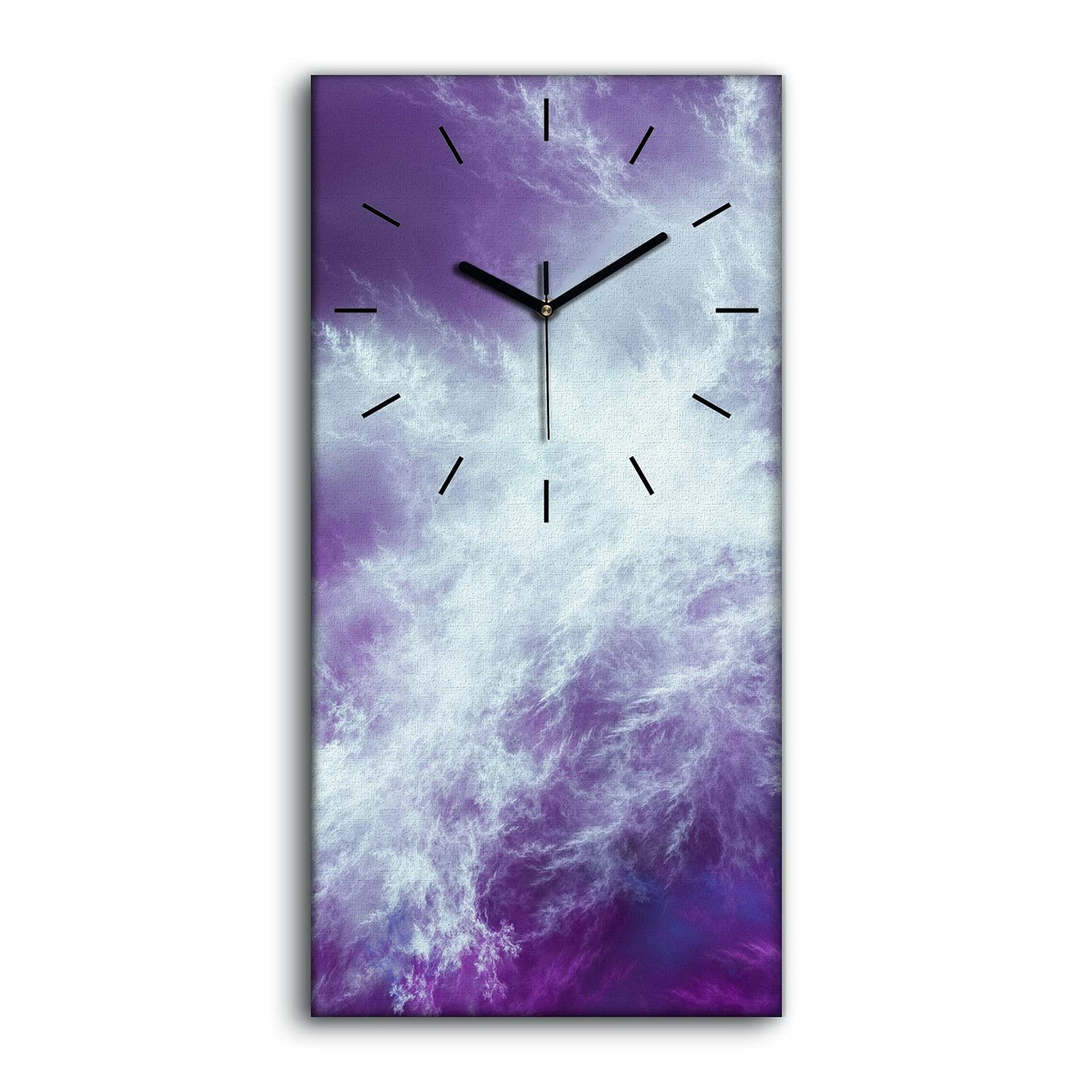 Art Mural de Qualité : Horloge sur Toile Abstraite Violette Coloray 30x60cm