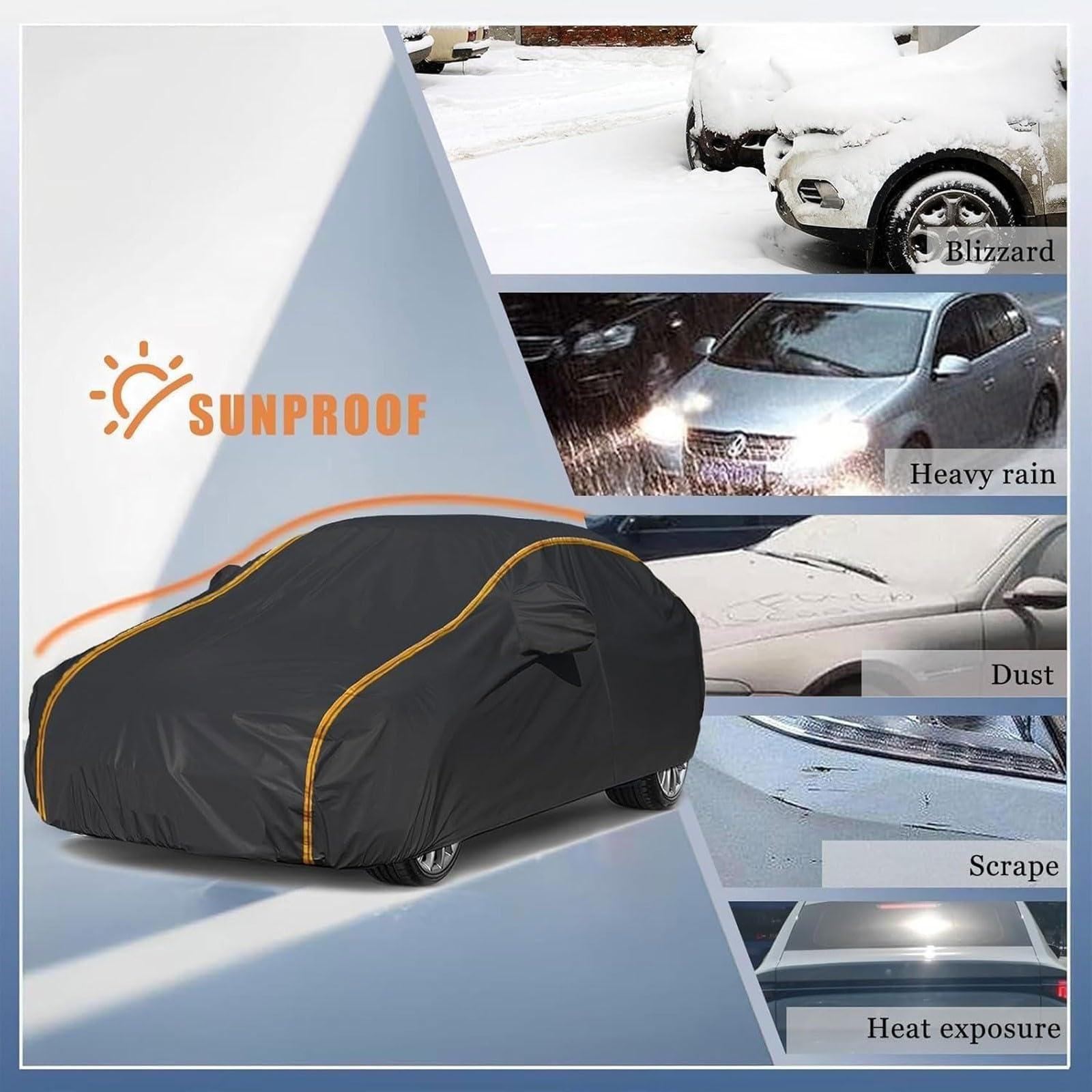 Autoplane wasserdicht für Ford Tourneo Connect(2013-2018),Dicke Schutzplane mit Reflektoren,Wasserdicht, Schneefest & Sonnenschutz, Atmungsaktiv für Innen & Außen