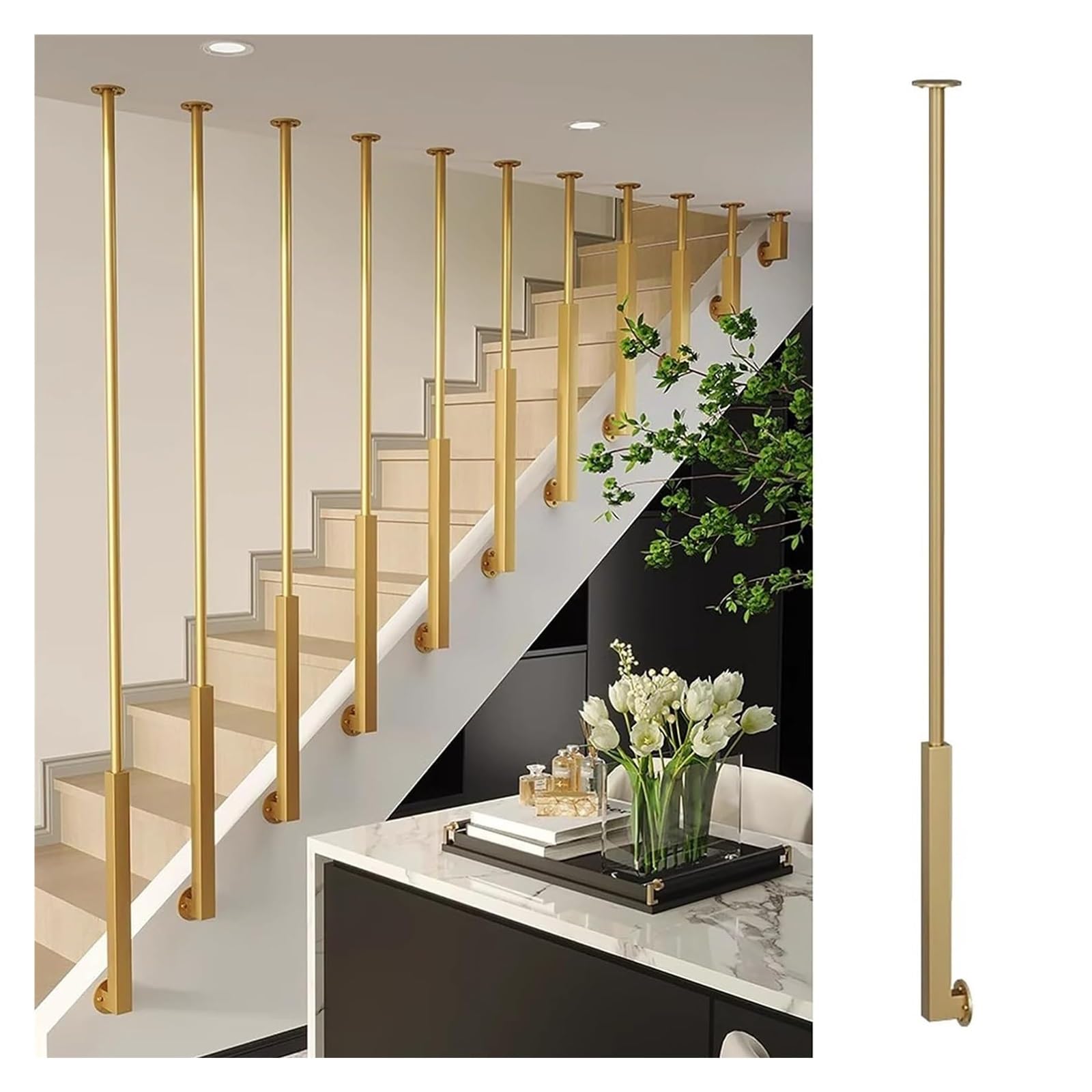 Barandilla de metal para escaleras de porche protegiendo el acceso a la vivienda