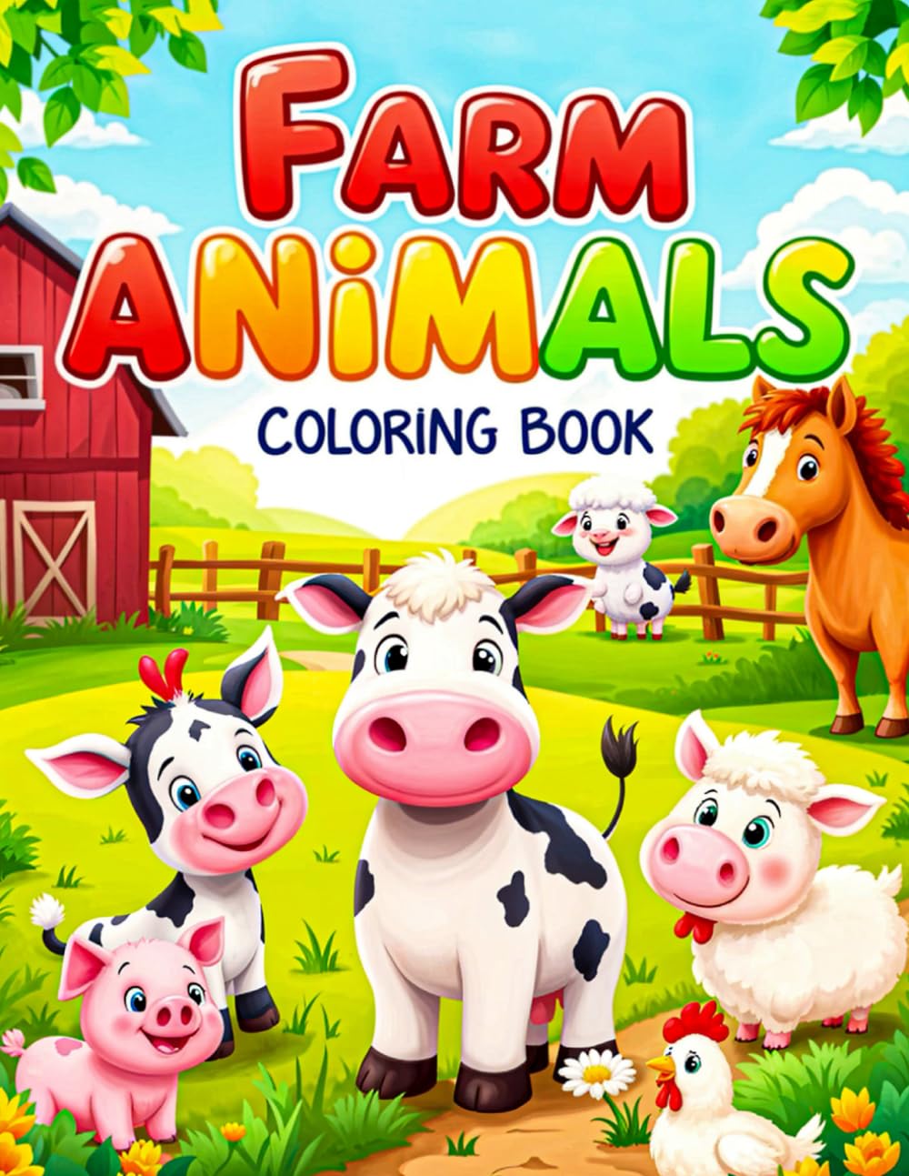 Farm Animals Coloring Book for Kids