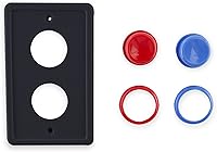 Vista 4 de Arcade Light Switch Plate Cover, Single Switch (Black/Red/Blue), 1-Gang Standard Size Rocker Wall Plate, Game Room Decorator, Kid Bedroom Wallplate