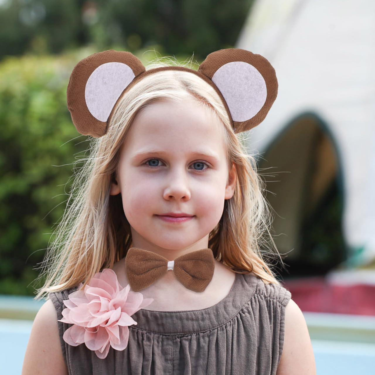 BESTOYARD 9-Piece Monkey Costume Set for Kids Includes Ear Headband Tail Bow Tie Animal Dress-up Accessories for Halloween Parties and Playtime Size 9.44X6.69X3.54 Inches