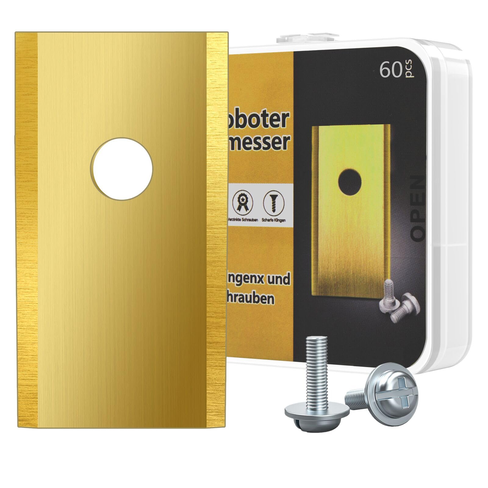 Fengzio Mähroboter Messer passend für Worx Landroid, Ersatzmesser Klingen mit Schrauben - Endurance Rasenmäher Messer Ersatzklingen aus Edelstahl mit Titancarbid Kompatibel mit Worx