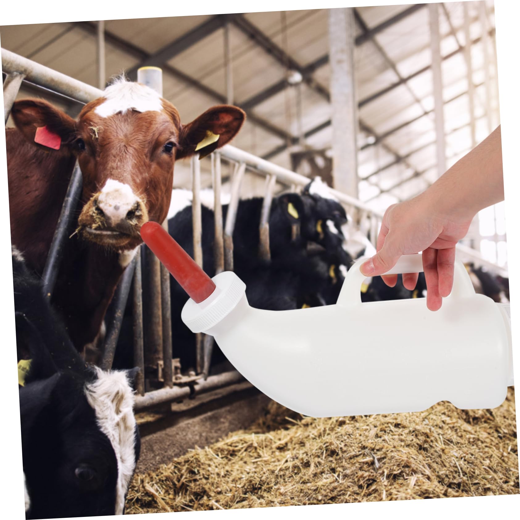Kisangel 2juegos Biberón De Alimentación Para Terneros Corderos y Cabras Con Diseño Ergonómico y Capacidad Para Granjas y Cuidado De Animales Jóvenes