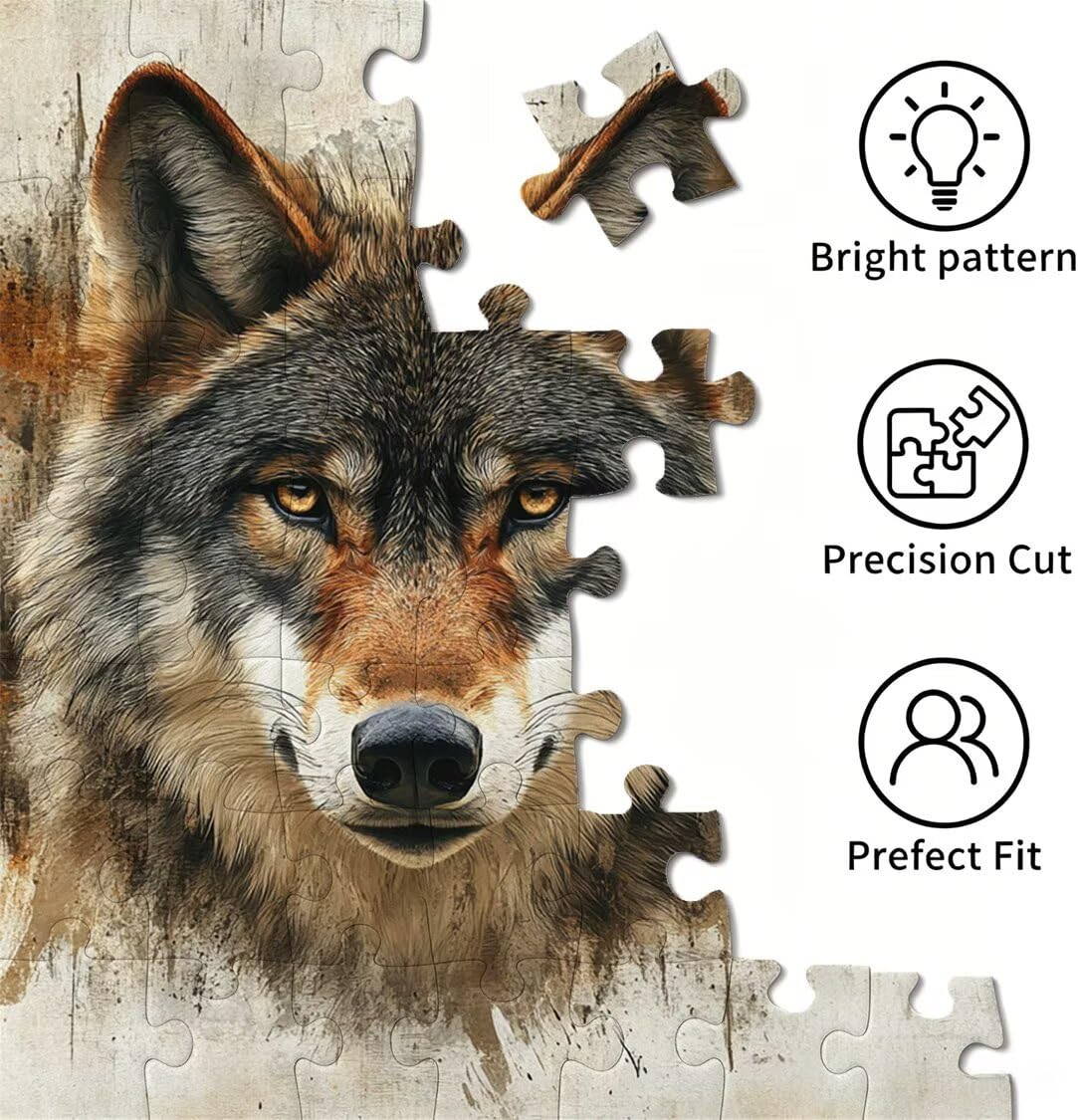 Puzzle 3000 Pezzi astratto Puzzle Legno lupo, n-35
