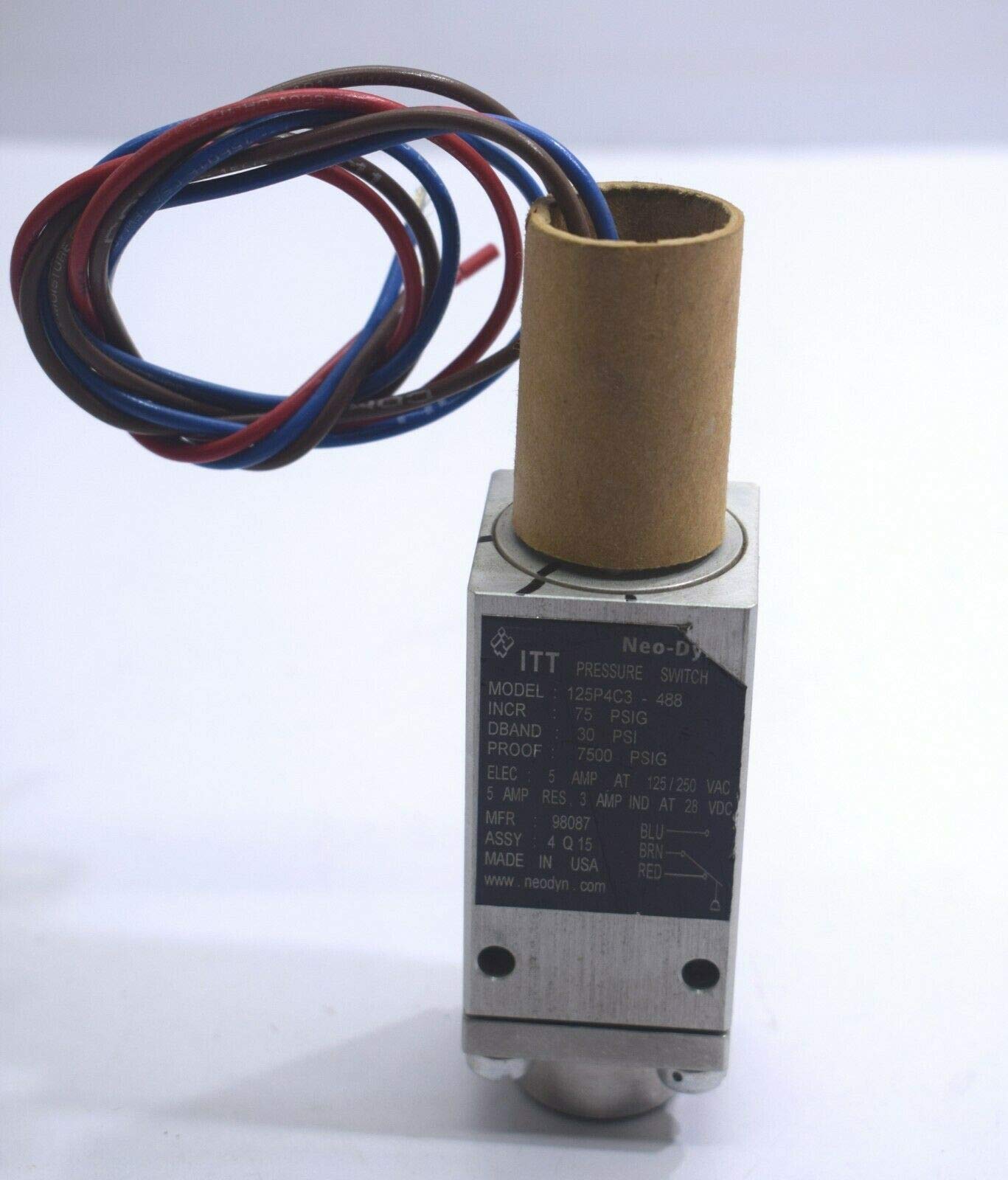 ITT Industrise Neo-Dyn 125P4C3-488 Pressure Switch INCR 75 PSIG 30 PSI
