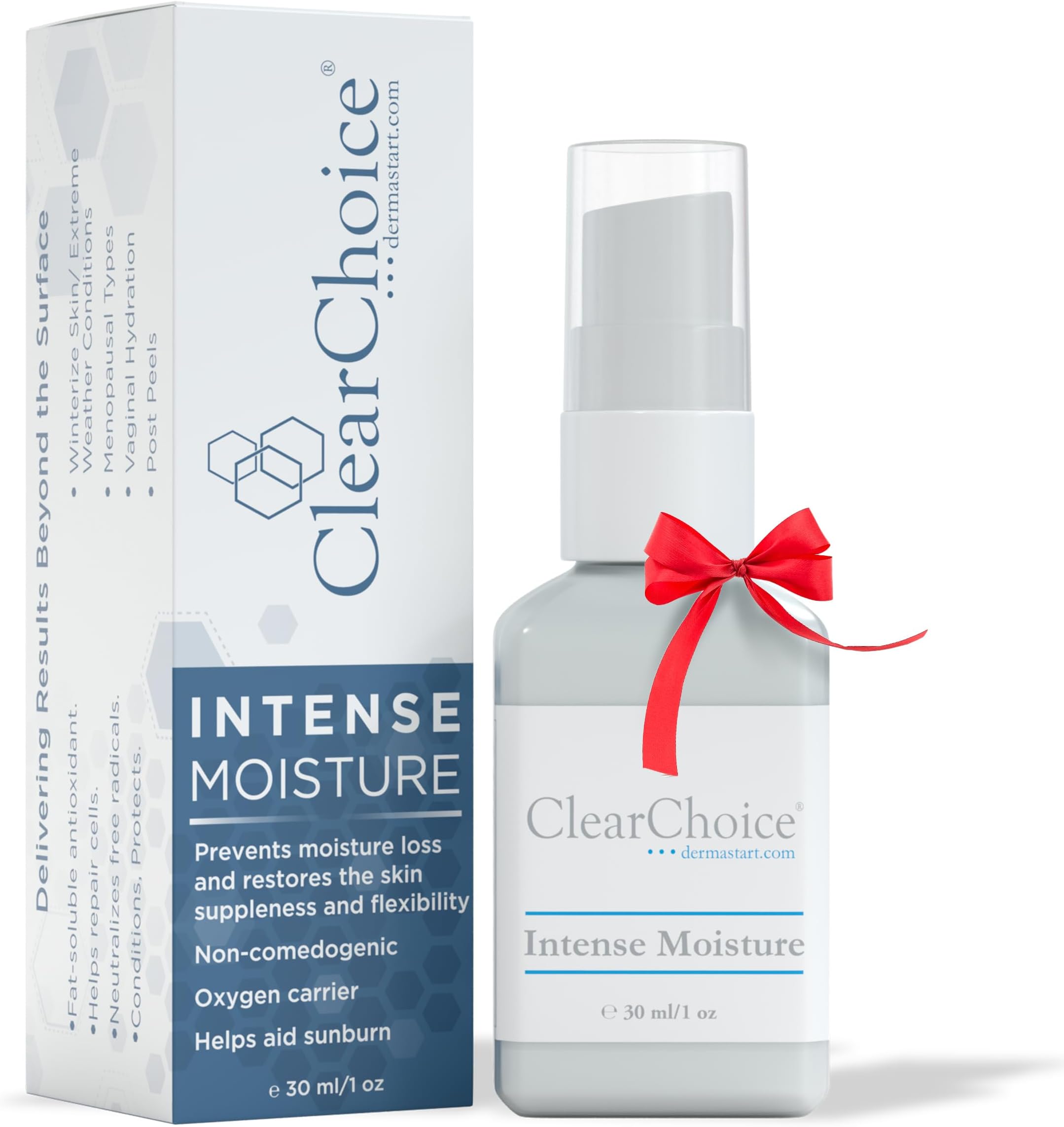 Clear Choice Moisture Facial Serum with 100% Pure Olive Squalane Oil – Hydrates, Protects, & Restores Dry/Dehydrated Skin – Anti-Aging, Non-Comedogenic, Lightweight Formula for All Skin Types – 30ml