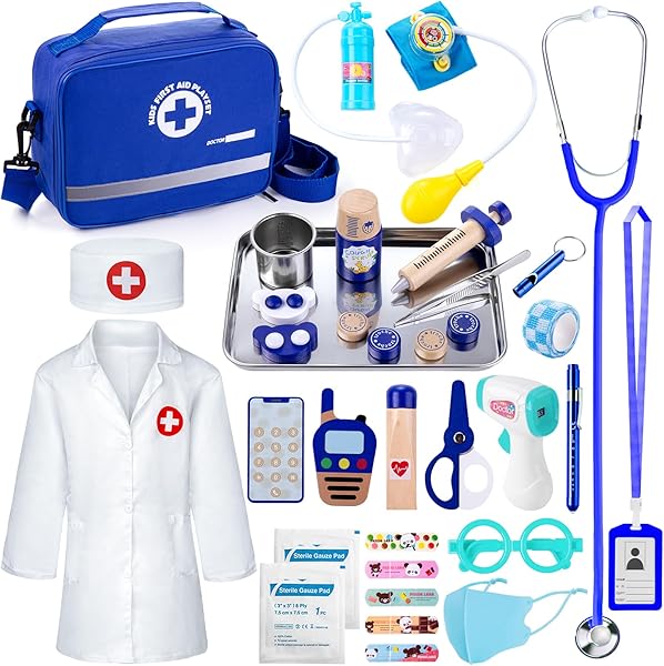 EFO SHM Medical Case Toy with Real Stethoscope, Children's Medical Kit Medicine Kit Toys Children, Gift Game Doctor Children 3+ Years