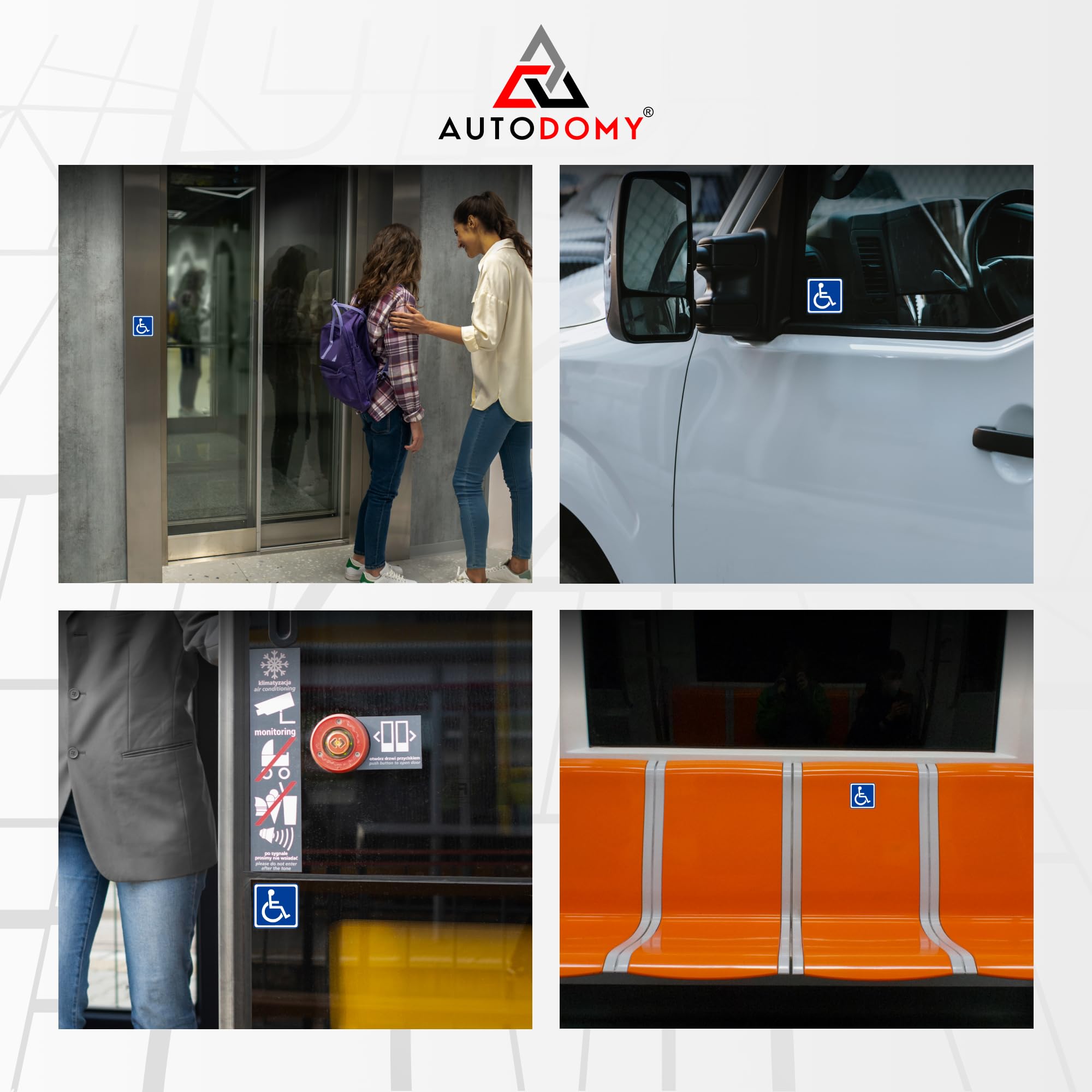 Autodomy Pegatinas Discapacitado Minusvalido Pack 2 Unidades | Adhesivo Minusvalido Coche Furgoneta Camión 10x10 cm (Uso externo) — view 6