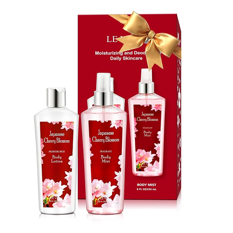 Vital Luxury Conjunto de Cuidados Corporais Japanese Cherry Blossom com Bruma Corporal e Creme Corporal, 236 mL cada, 2 unidades