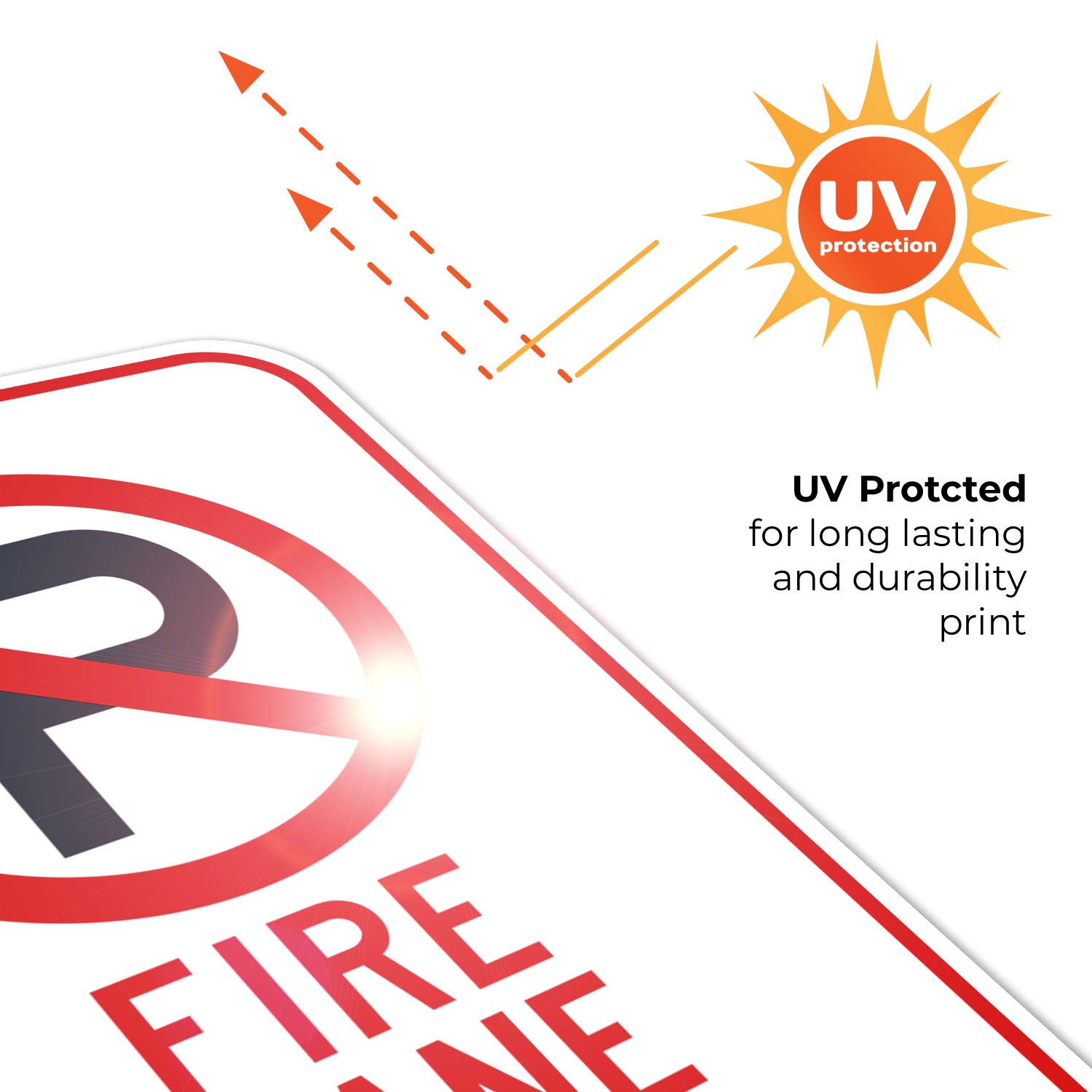 2 Way No Parking Symbol Fire Lane Sign, 12x18 Inches, Rust Free .063 Aluminum, Fade Resistant, Made in USA