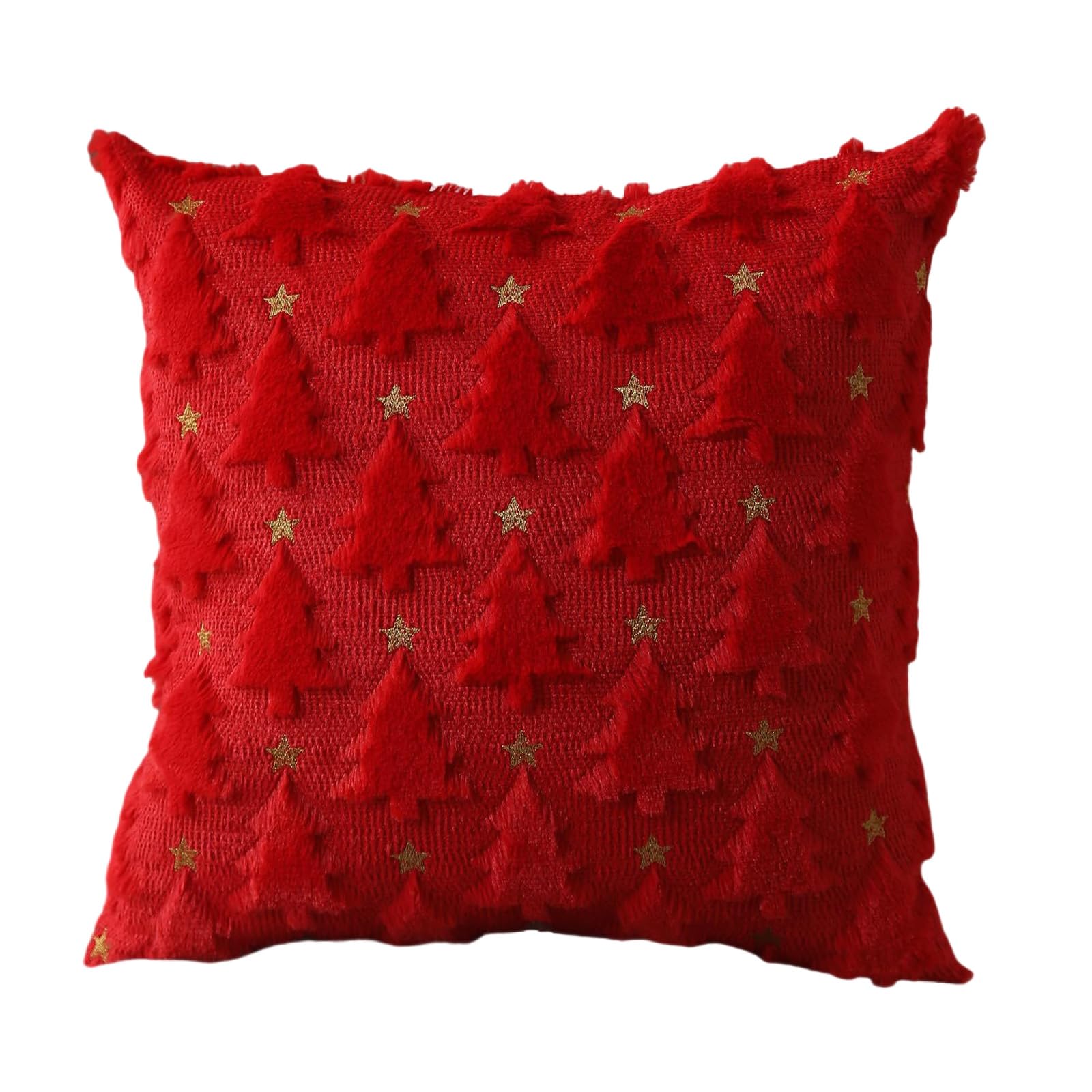 Jazuaiao Red Christmas Throw Pillow Cover 45X45cm, Festival Sofa Chair Cushions Case For Living Room Bedroom Color Pillowcase