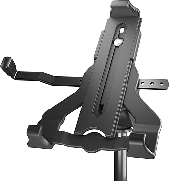 K&M 19744 Biobased Biobased Biobase Series Tablet PC Holder for Microphone Stand, Color Black