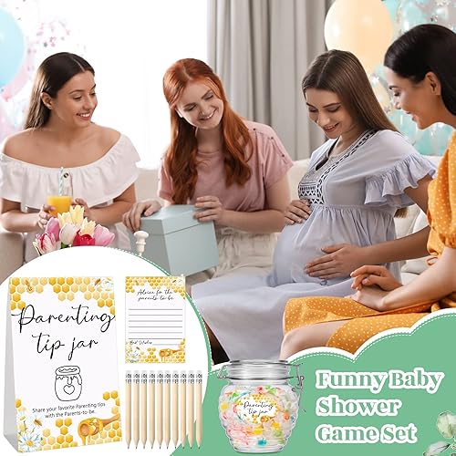 Miniatura 7 de Roowest Tarjetas de consejos de baby shower para los nuevos padres que lo serán - Juego de jarra de consejos para nuevos padres 60 tarjetas de