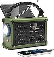 PPLEE 12000mAh NOAA Weather Emergency Radio with Solar Panel, Hand Crank, Flashlight & SOS Siren - AM/FM for Camping & Power Outages