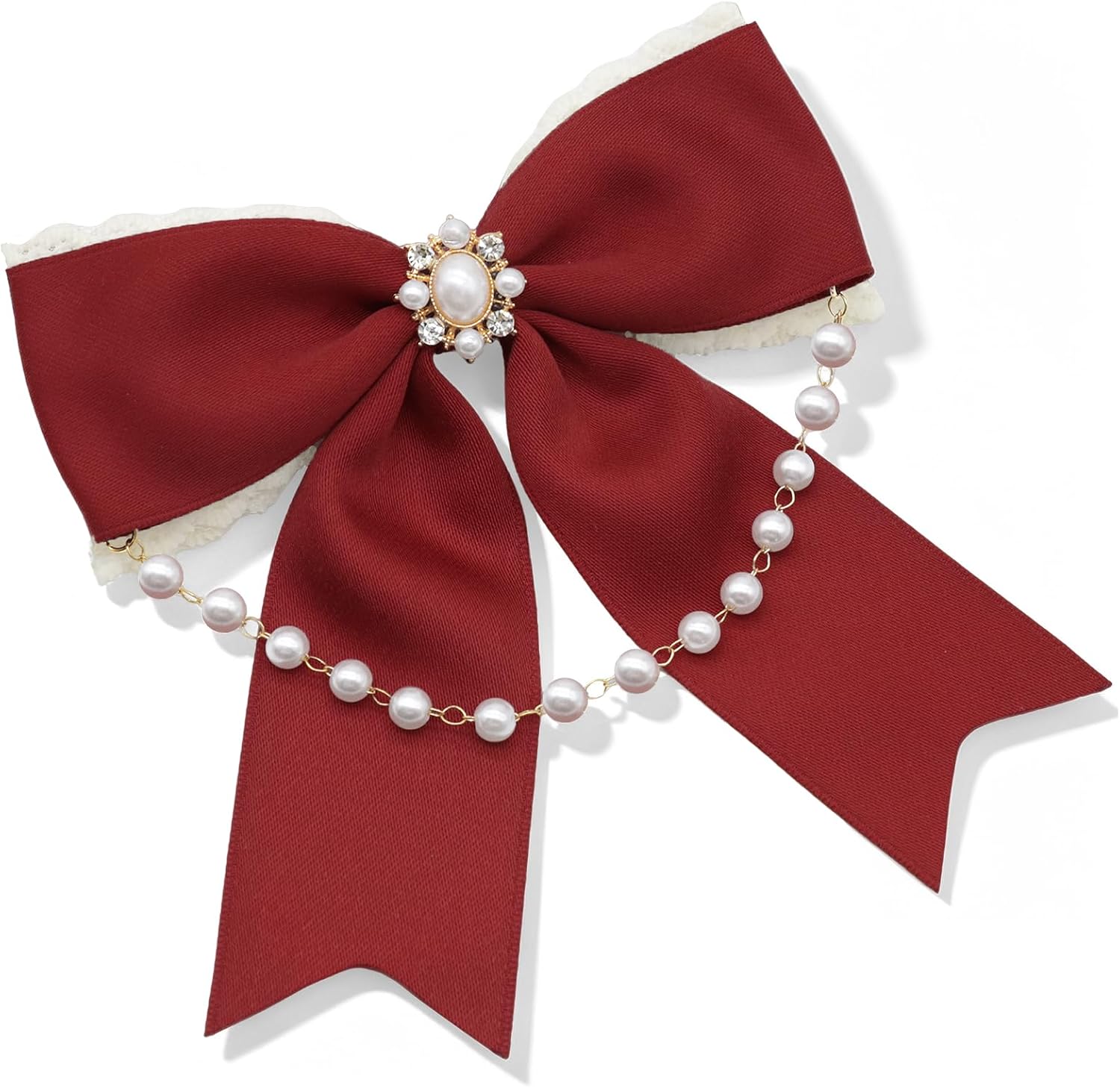 Bow Tie for Women Girls, Adjustable Bow Ties with Pearls for Dress