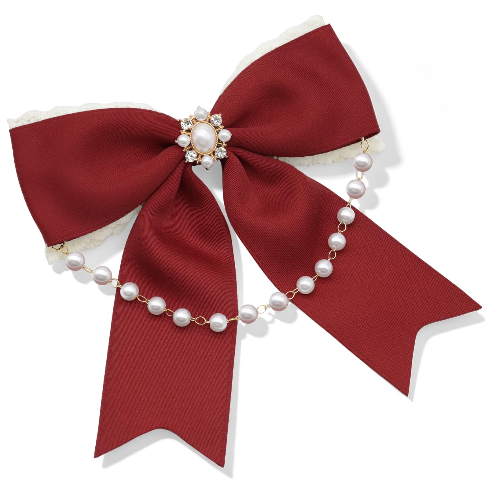 Bow Tie for Women Girls, Adjustable Bow Ties with Pearls for Dress