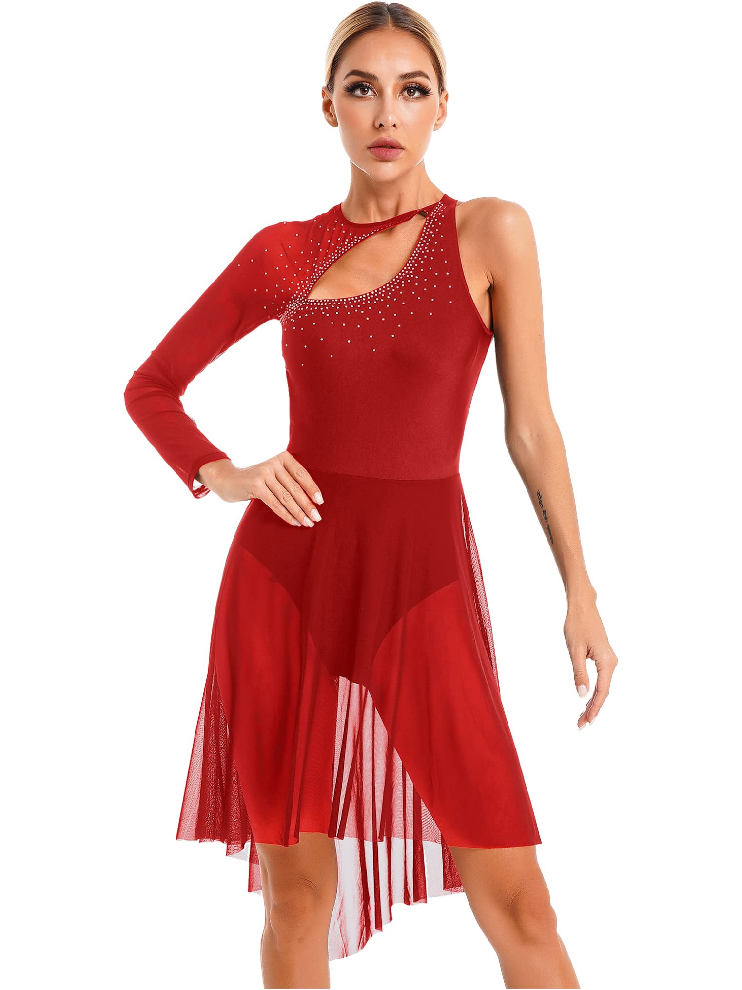 Robe De Danse Femme En Mousseline De Soie - Justaucorps Ballet Jazz Latin | Sans Manches, Bretelles Spaghetti