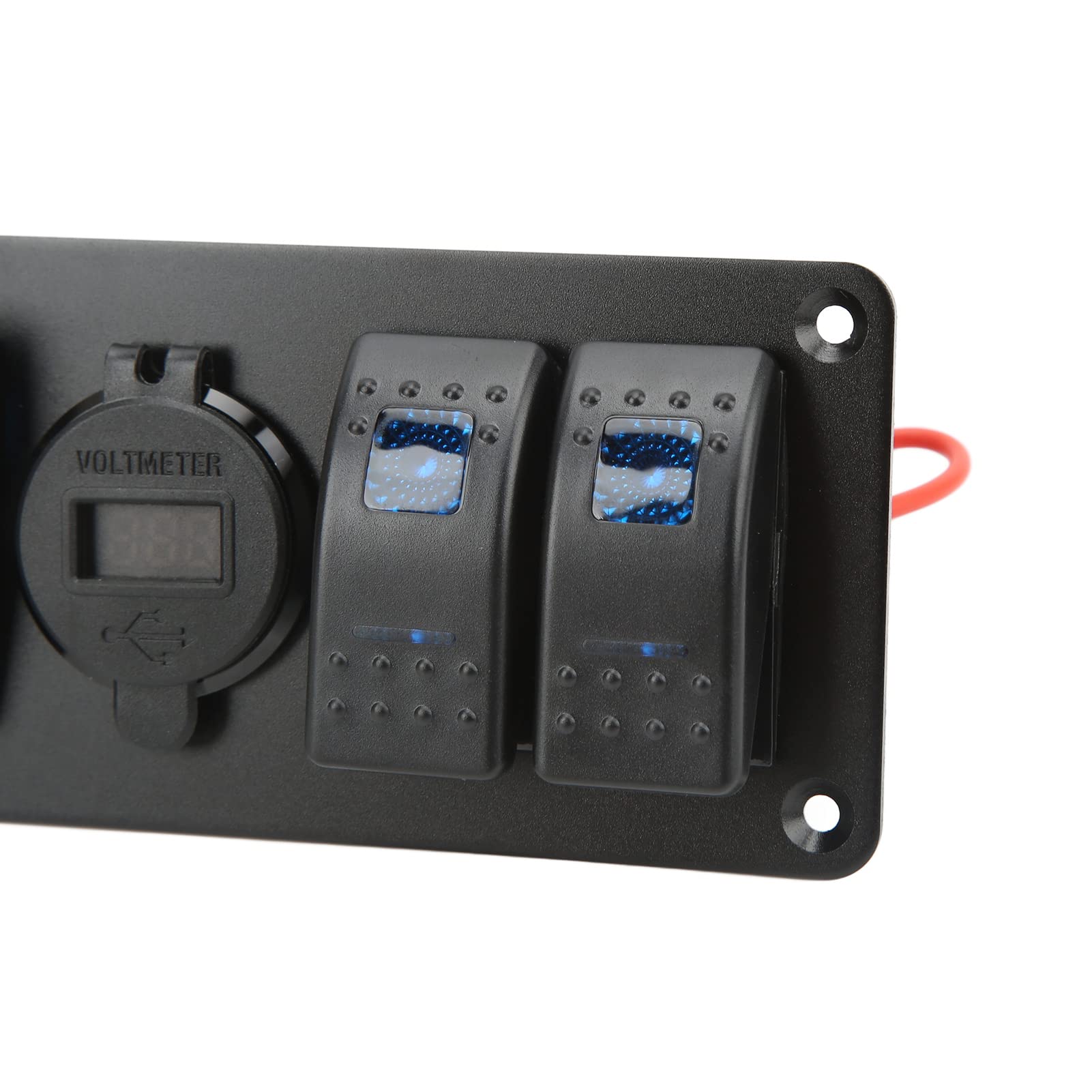 kombinowany panel przełączników 4 w 1 z podwójną ładowarką USB i miernikiem napięcia LED dla pojazdów 12 V 24 V DC, UTV, ATV, ciężarówek, przyczep, samochodów
