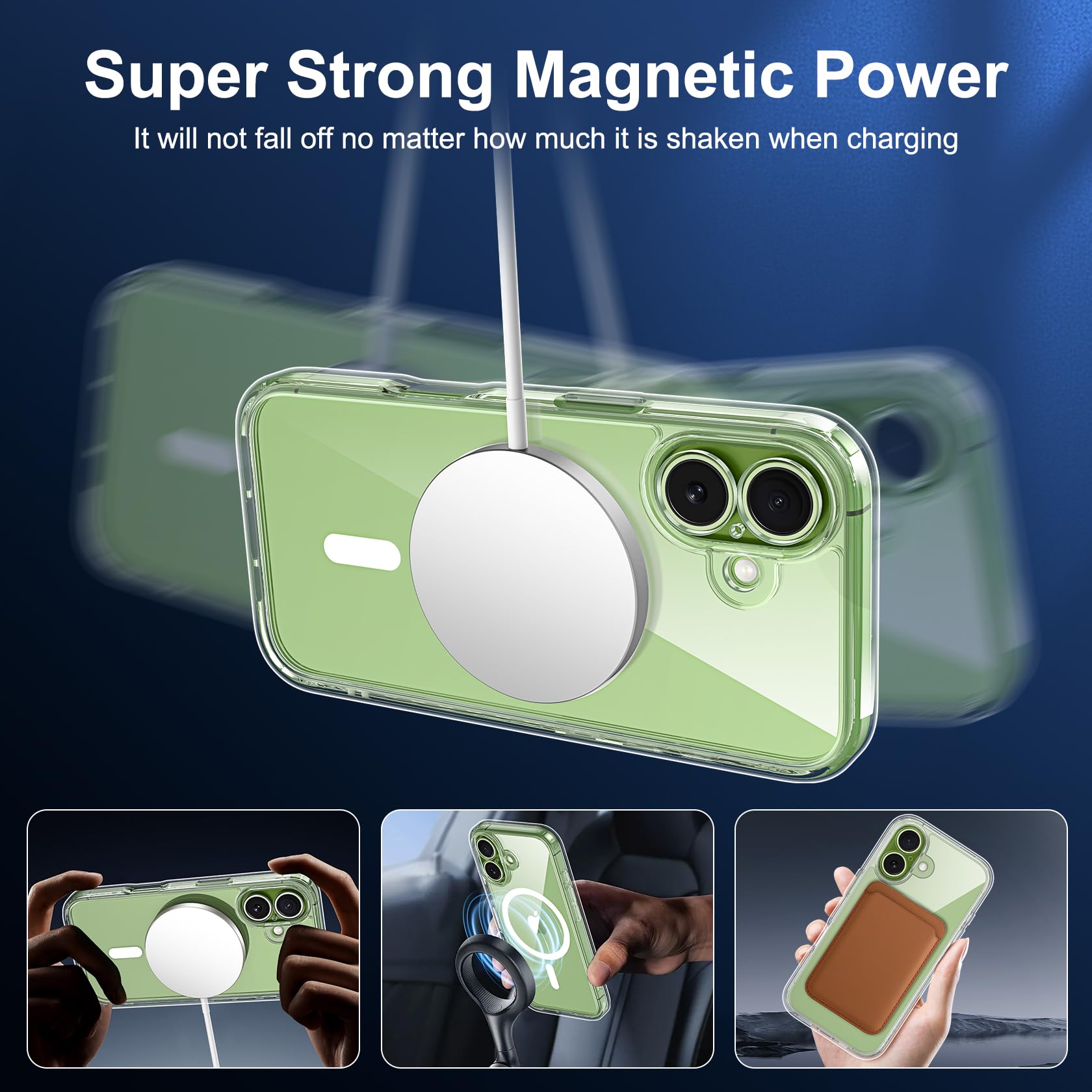 FLLAO Magnetica Cover per iPhone 17 e 2 Pellicole in Vetro Temperato, Custodia iPhone 17 Compatibile con Magsafe, Traslucida Opaca Posteriore Sottile Antiurto Protettiva Case, Trasparente