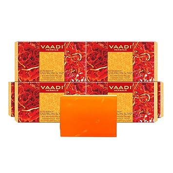 Vaadi Herbals Super Value Luxurious Saffron Skin Whitening Therapy Soap, 75g (Pack Of 6) - image, photos