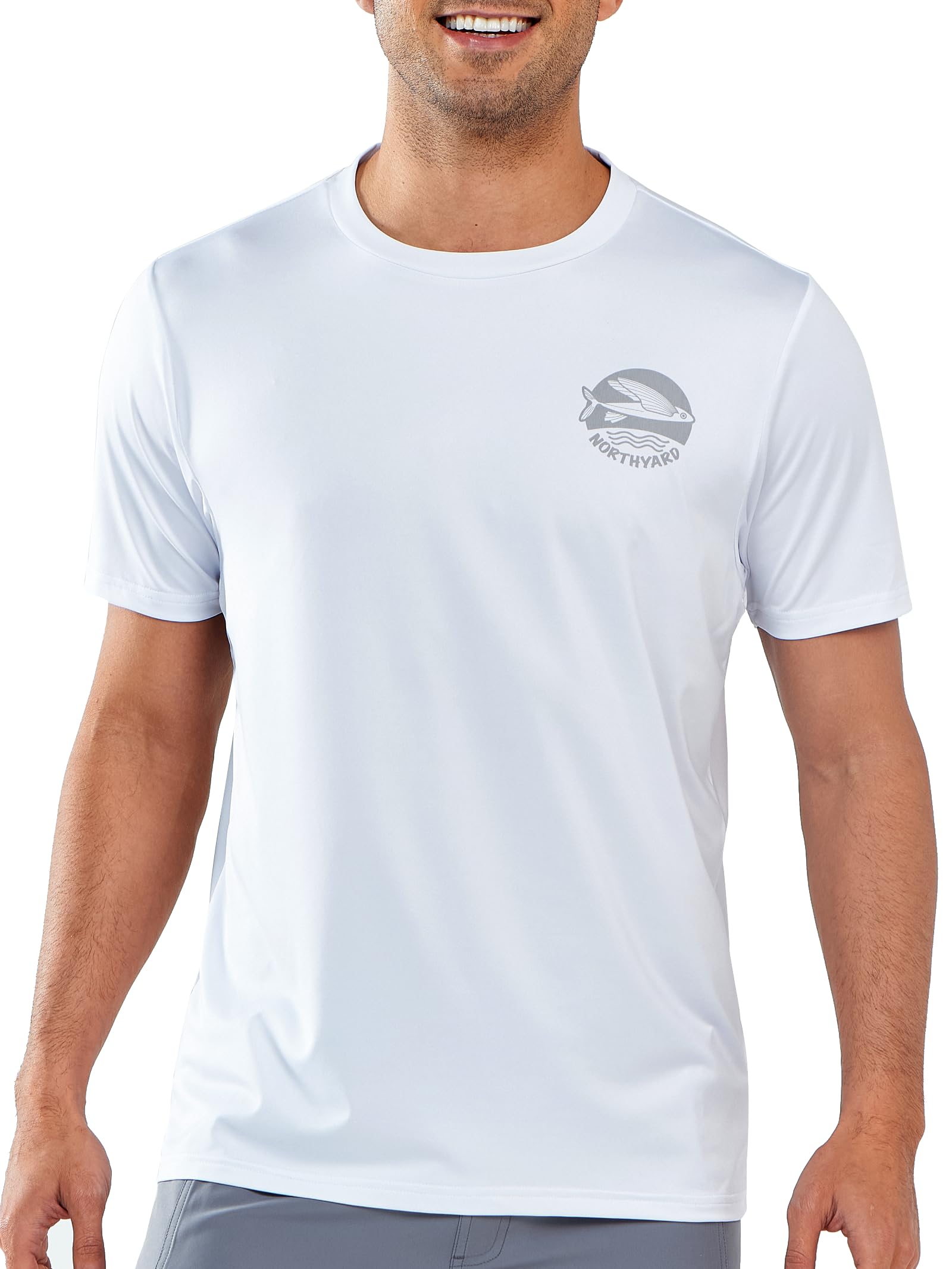 NORTHYARD Camiseta de natación para hombre, protección solar UPF 50+, de secado rápido, manga corta, protección solar, playa, natación acuática