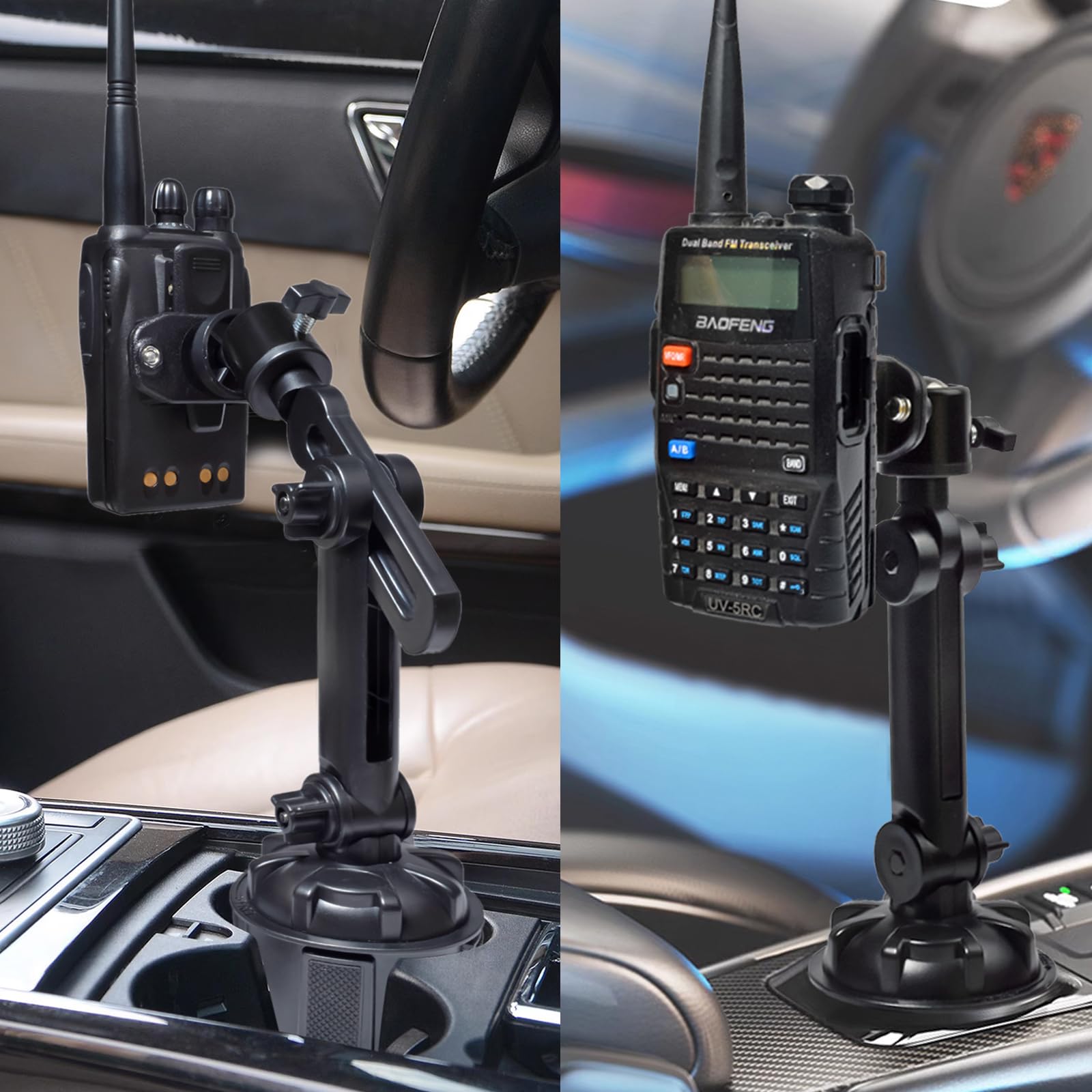 UAYESOK Support Radio pour Voiture, Support Universel pour Talkie-walkie Compatible avec Motorola Kenwood Baofeng, Radio bidirectionnelle Portable, Clip Ceinture pour Voiture, Camion, SUV (S-1)