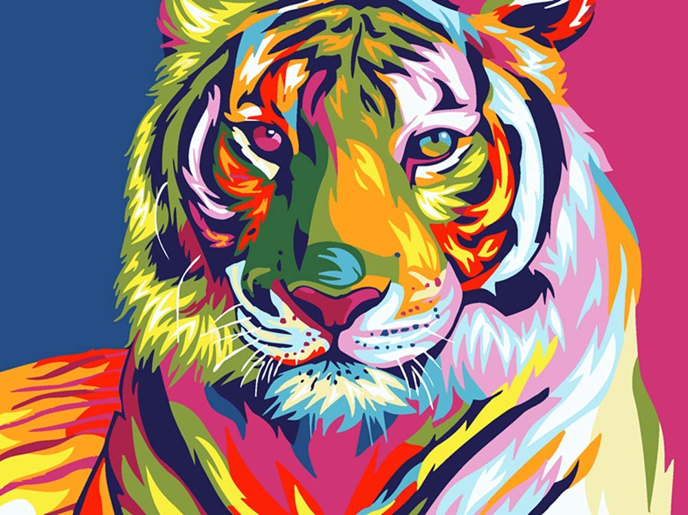 Malen Nach Zahlen Katzen & Tiger – DIY Ölgemälde Set 40x50cm Auf Leinwand
