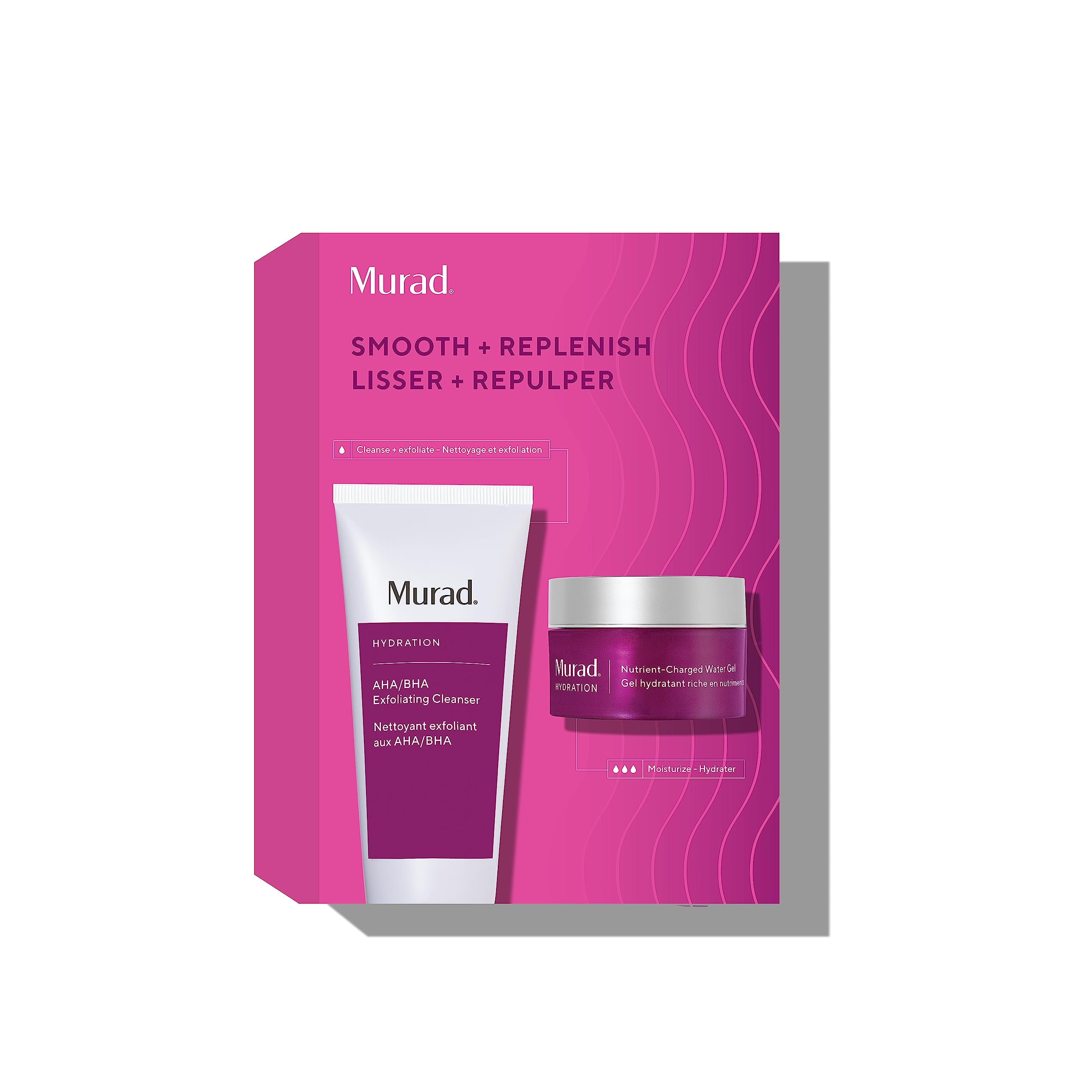 Smooth & Replenish Value Set - 2-Piece Full-Size Set $117 Value - AHA/BHA Cleanser & Water Gel Moisturizer