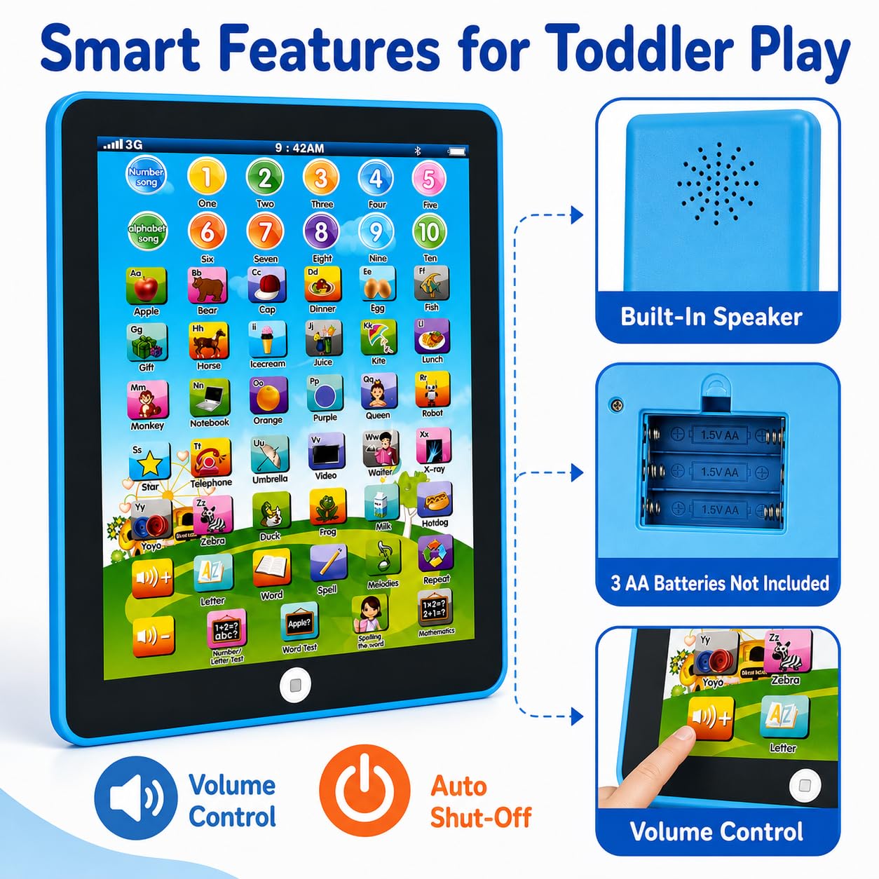 Tablette D'apprentissage Multilingue Pour Tout-petits – Interactive Avec Sons, Musique Et Quiz – Jouet éducatif 2-5 Ans
