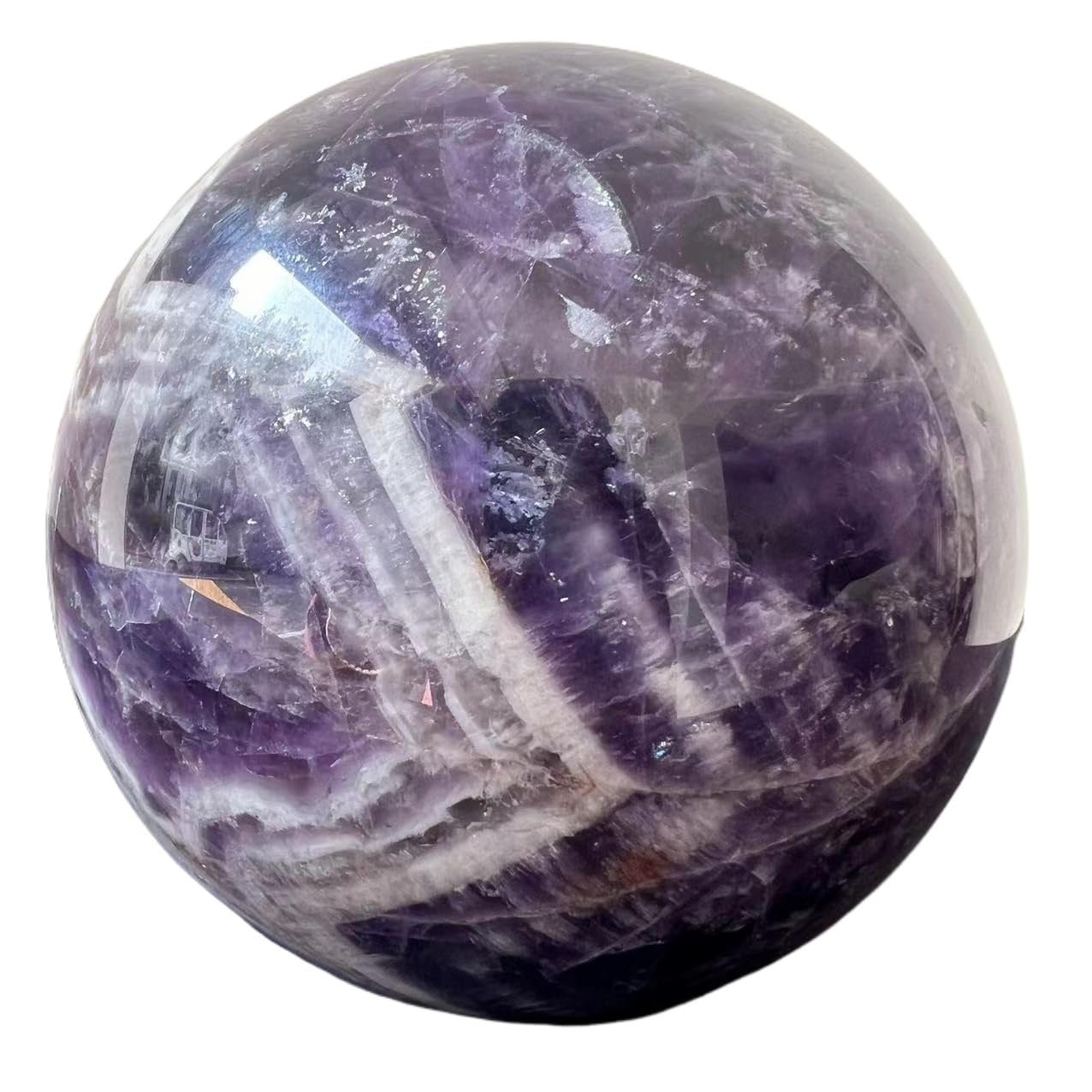 AARTERZZA 1pc 10-11cm Dream Amethyst Ball Polished Sphere Room Decor Crystal Crafts Stone