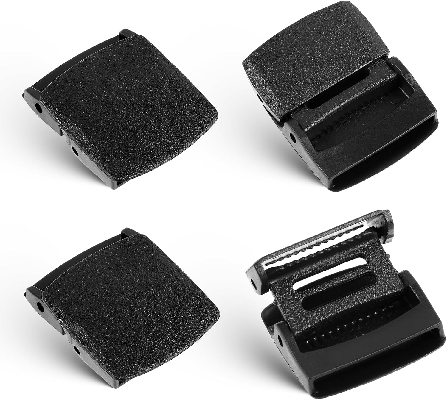 4 PCS Nylon Belt Buckle 38cm Black Plastic Belt Buckles Nylon Canvas Web Belts for 1.4 Inches to 1.5 Inches Wide